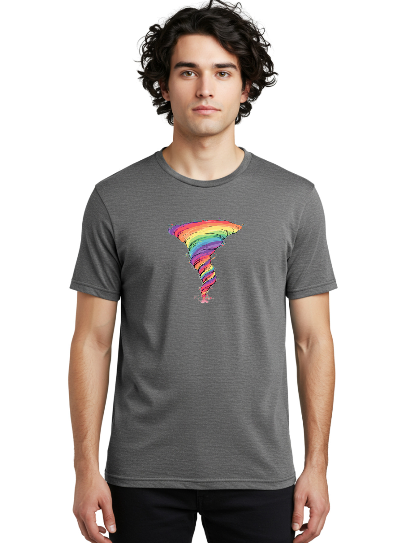 Rainbow-Tornado Men'S Graphic Tee, 100% Cotton, Comfortable Casual Summer Wear, Machine Washable, Vintage Camera, Old Camera, Antique Camera, Black Camera, Classic Photography, Photography Equipment, Nostalgic Device, Film Camera, Camera Art Baj239 24