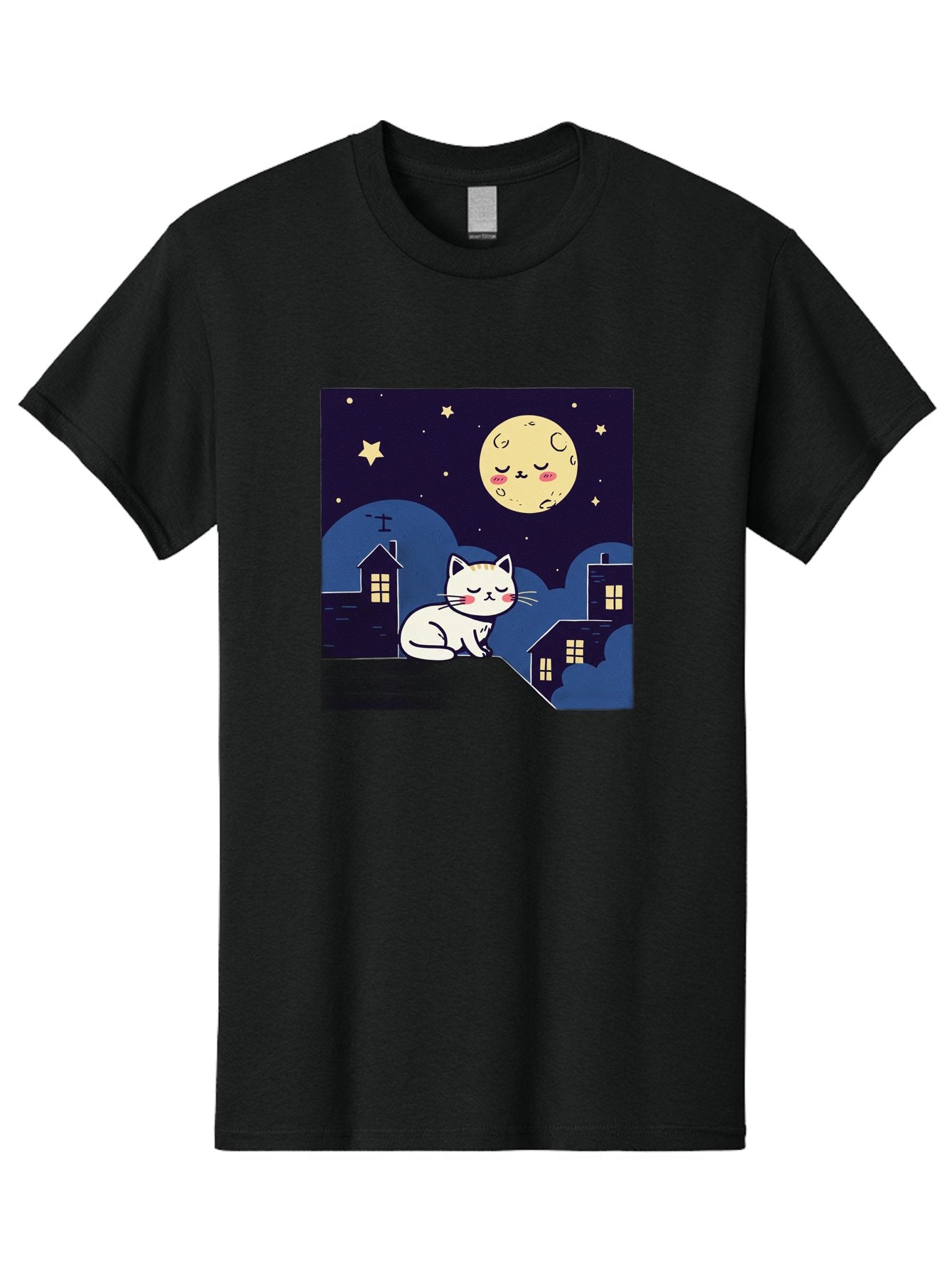 Sleeping-Cat-Under-Moonlight Men'S Graphic Tee, 100% Cotton, Comfortable Casual Summer Wear, Machine Washable, Vintage Camera, Old Camera, Antique Camera, Black Camera, Classic Photography, Photography Equipment, Nostalgic Device, Film Camera, Baj249 11