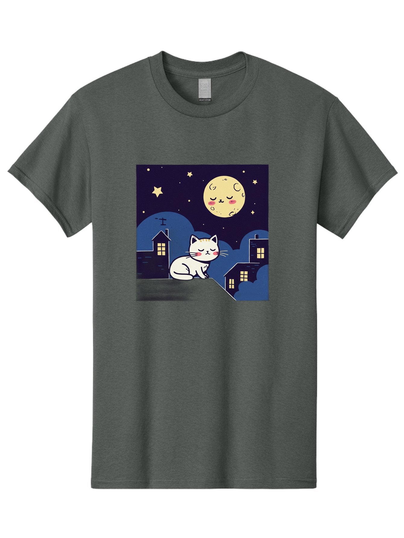 Sleeping-Cat-Under-Moonlight Men'S Graphic Tee, 100% Cotton, Comfortable Casual Summer Wear, Machine Washable, Vintage Camera, Old Camera, Antique Camera, Black Camera, Classic Photography, Photography Equipment, Nostalgic Device, Film Camera, Baj249 8
