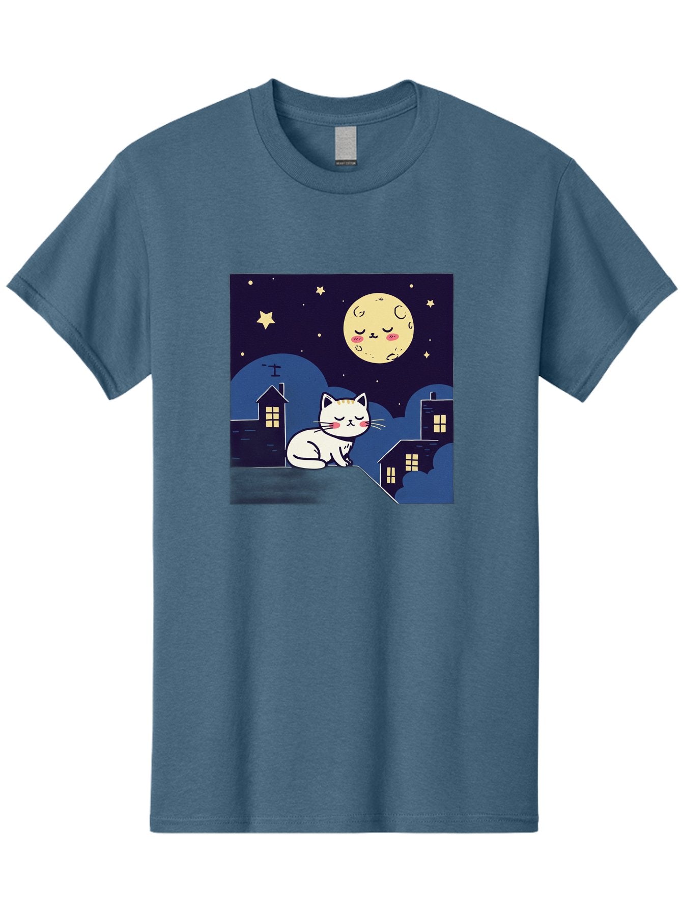 Sleeping-Cat-Under-Moonlight Men'S Graphic Tee, 100% Cotton, Comfortable Casual Summer Wear, Machine Washable, Vintage Camera, Old Camera, Antique Camera, Black Camera, Classic Photography, Photography Equipment, Nostalgic Device, Film Camera, Baj249