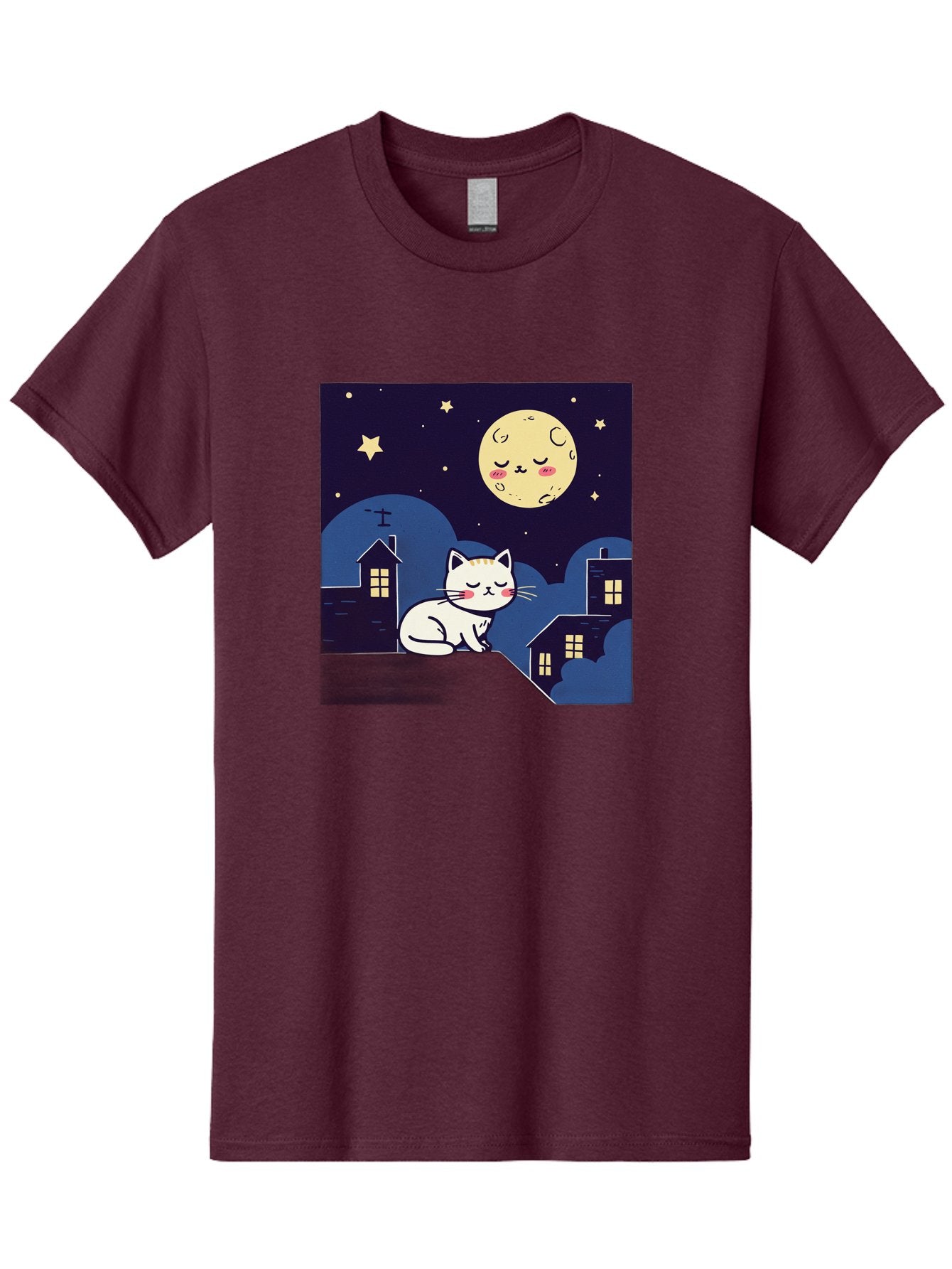 Sleeping-Cat-Under-Moonlight Men'S Graphic Tee, 100% Cotton, Comfortable Casual Summer Wear, Machine Washable, Vintage Camera, Old Camera, Antique Camera, Black Camera, Classic Photography, Photography Equipment, Nostalgic Device, Film Camera, Baj249 7