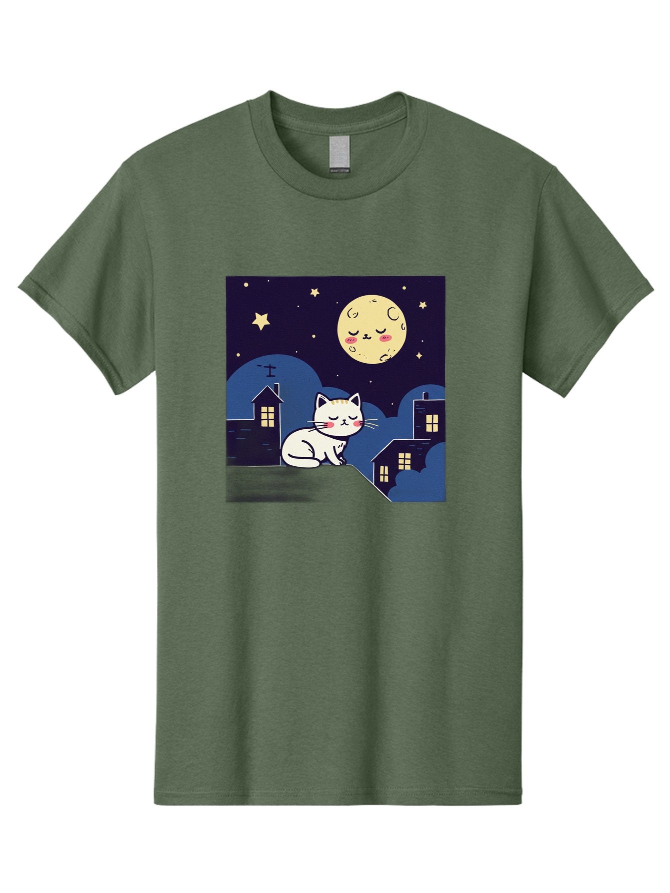 Sleeping-Cat-Under-Moonlight Men'S Graphic Tee, 100% Cotton, Comfortable Casual Summer Wear, Machine Washable, Vintage Camera, Old Camera, Antique Camera, Black Camera, Classic Photography, Photography Equipment, Nostalgic Device, Film Camera, Baj249 5