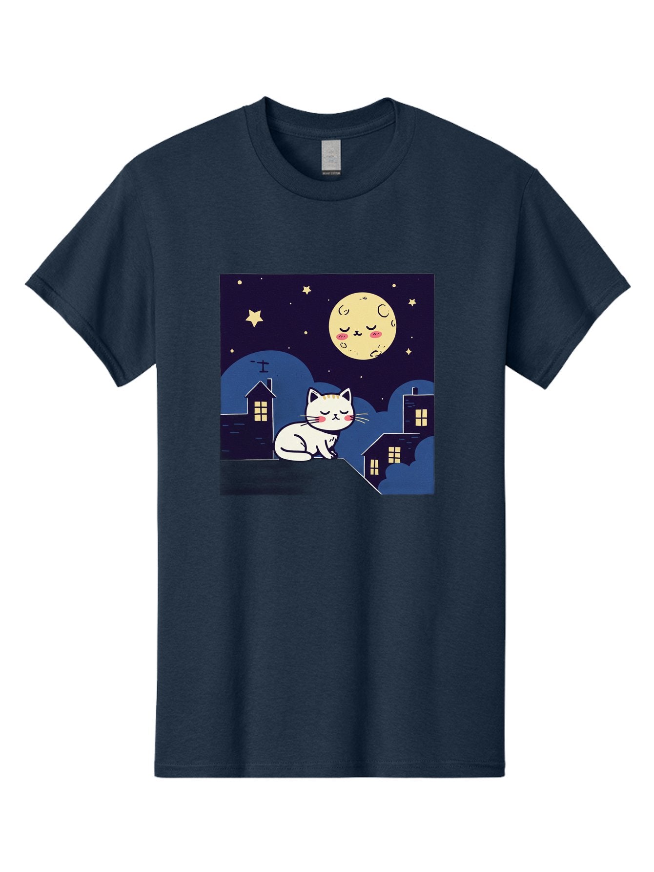 Sleeping-Cat-Under-Moonlight Men'S Graphic Tee, 100% Cotton, Comfortable Casual Summer Wear, Machine Washable, Vintage Camera, Old Camera, Antique Camera, Black Camera, Classic Photography, Photography Equipment, Nostalgic Device, Film Camera, Baj249