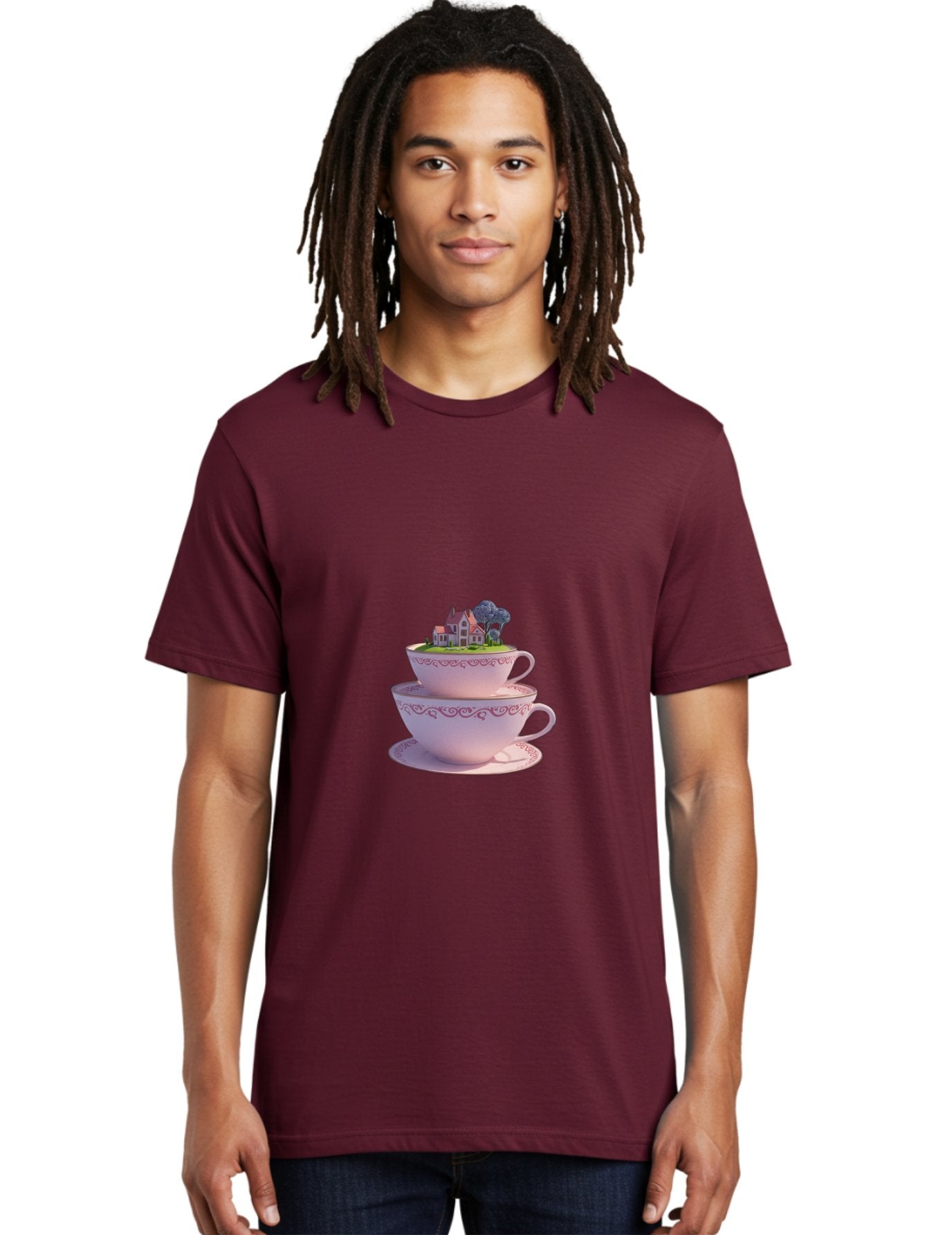 Teacups-With-Cottage Men'S Graphic Tee, 100% Cotton, Comfortable Casual Summer Wear, Machine Washable, Vintage Camera, Old Camera, Antique Camera, Black Camera, Classic Photography, Photography Equipment, Nostalgic Device, Film Camera, Baj265 23