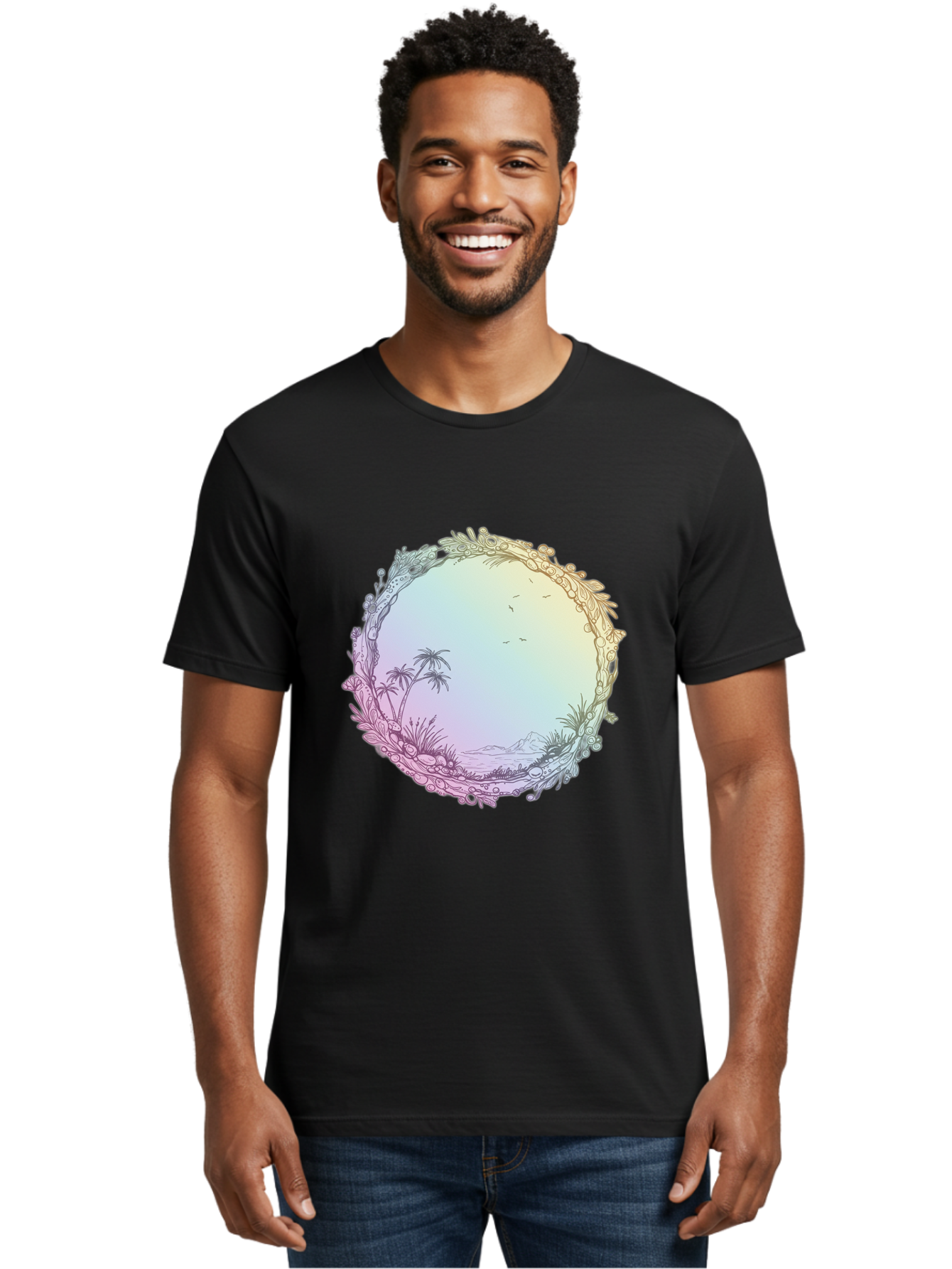 Tropical-Landscape Men'S Graphic Tee, 100% Cotton, Comfortable Casual Summer Wear, Machine Washable, Vintage Camera, Old Camera, Antique Camera, Black Camera, Classic Photography, Photography Equipment, Nostalgic Device, Film Camera, Baj280 20