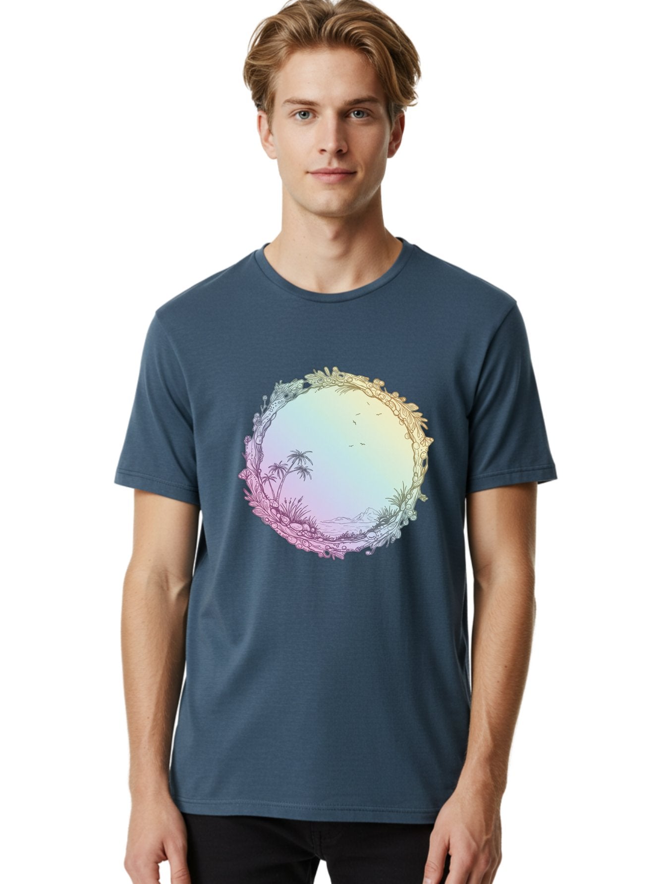 Tropical-Landscape Men'S Graphic Tee, 100% Cotton, Comfortable Casual Summer Wear, Machine Washable, Vintage Camera, Old Camera, Antique Camera, Black Camera, Classic Photography, Photography Equipment, Nostalgic Device, Film Camera, Baj280 25