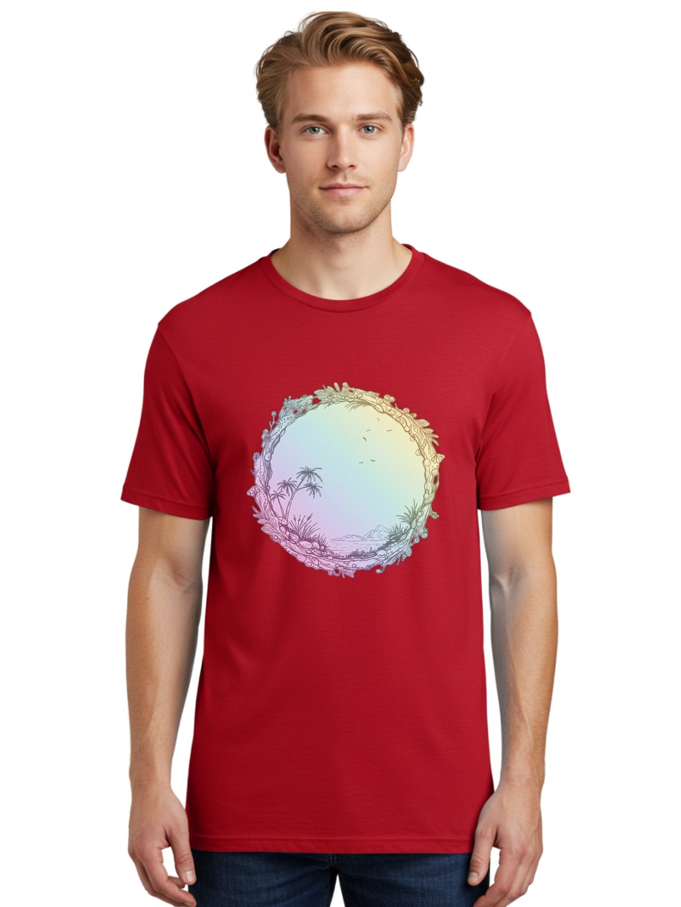 Tropical-Landscape Men'S Graphic Tee, 100% Cotton, Comfortable Casual Summer Wear, Machine Washable, Vintage Camera, Old Camera, Antique Camera, Black Camera, Classic Photography, Photography Equipment, Nostalgic Device, Film Camera, Baj280 18