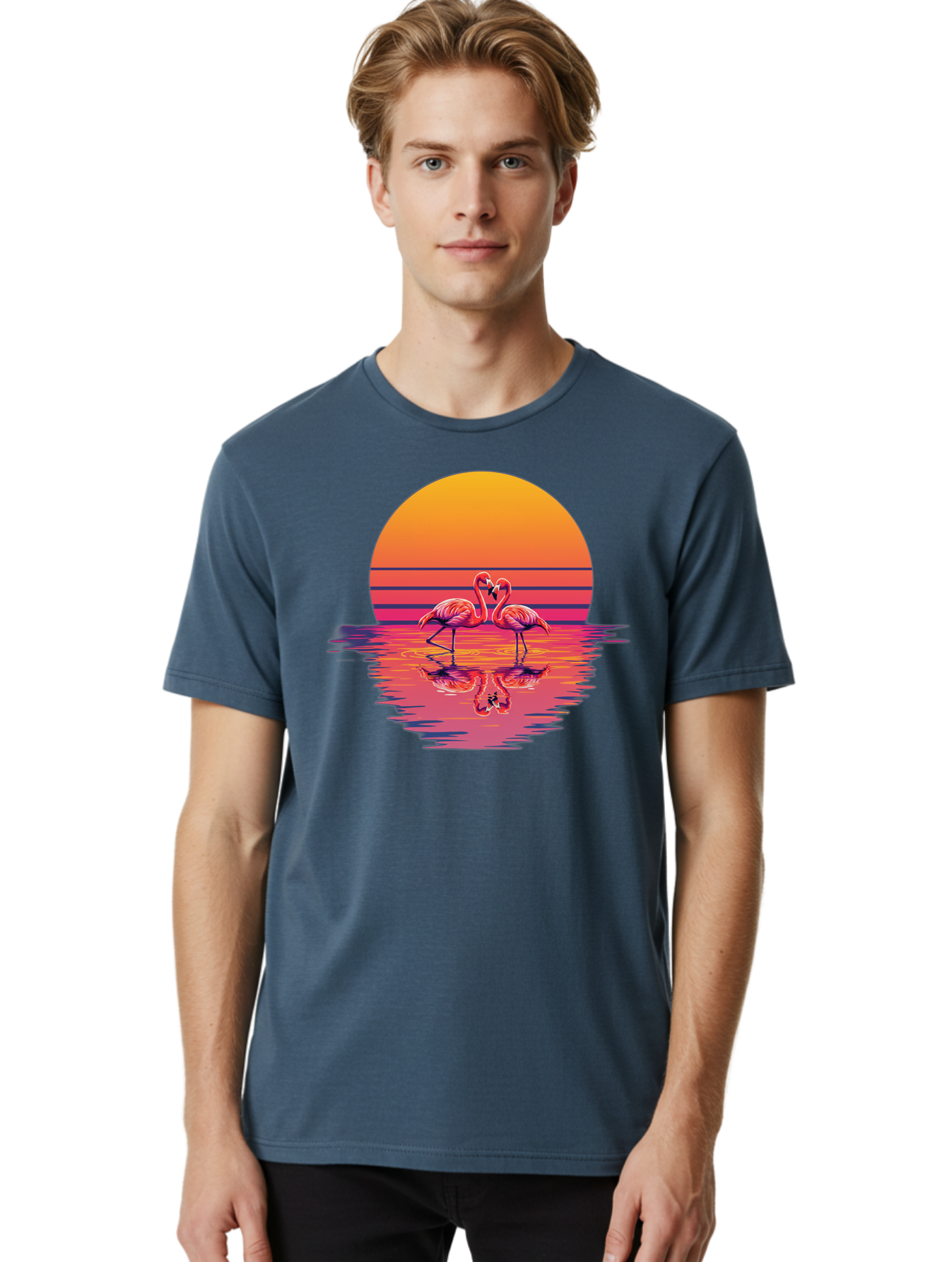 Two-Flamingos-2 Men'S Graphic Tee, 100% Cotton, Comfortable Casual Summer Wear, Machine Washable, Vintage Camera, Old Camera, Antique Camera, Black Camera, Classic Photography, Photography Equipment, Nostalgic Device, Film Camera, Camera Art Baj287 27