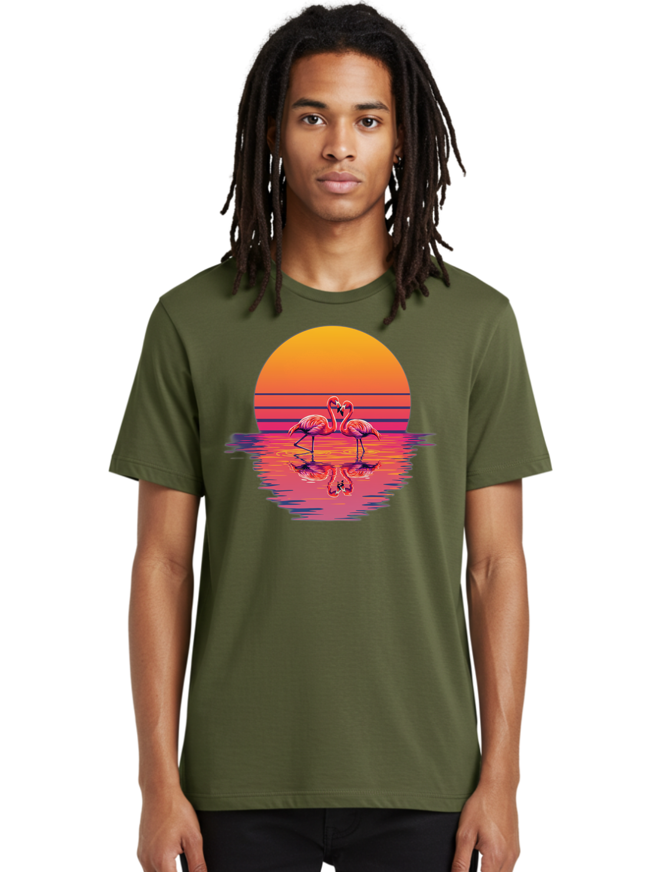 Two-Flamingos-2 Men'S Graphic Tee, 100% Cotton, Comfortable Casual Summer Wear, Machine Washable, Vintage Camera, Old Camera, Antique Camera, Black Camera, Classic Photography, Photography Equipment, Nostalgic Device, Film Camera, Camera Art Baj287 25