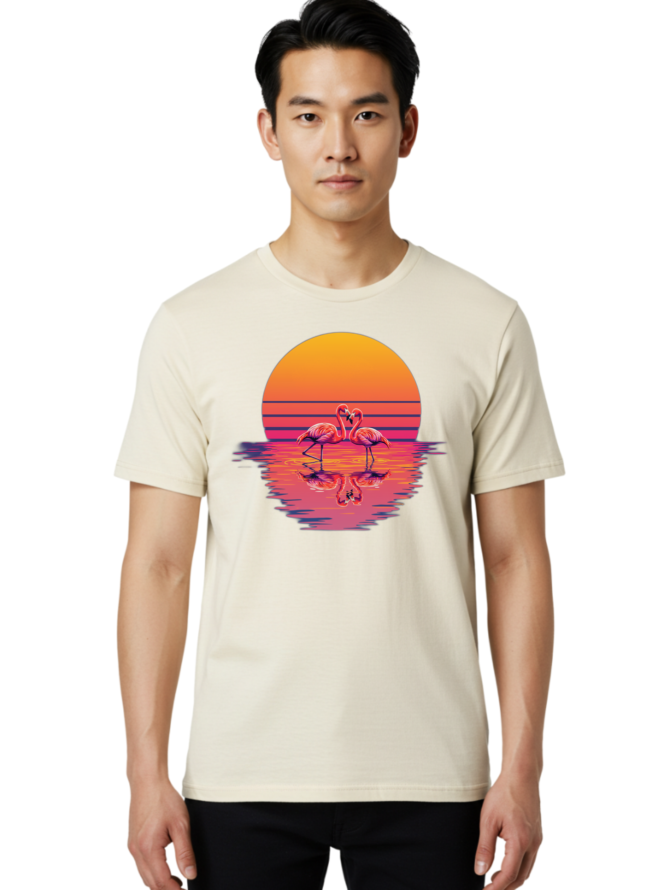 Two-Flamingos-2 Men'S Graphic Tee, 100% Cotton, Comfortable Casual Summer Wear, Machine Washable, Vintage Camera, Old Camera, Antique Camera, Black Camera, Classic Photography, Photography Equipment, Nostalgic Device, Film Camera, Camera Art Baj287 22