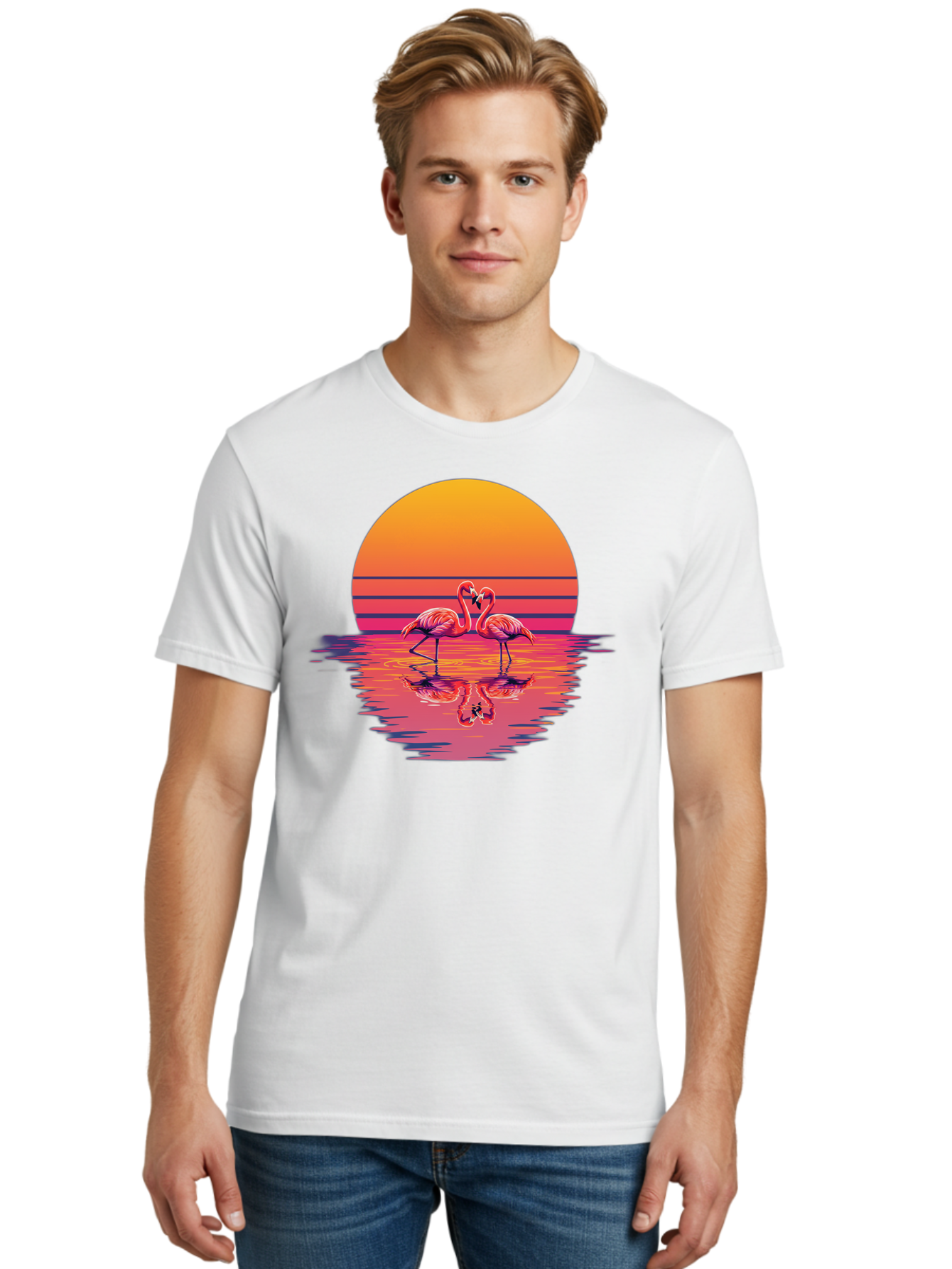 Two-Flamingos-2 Men'S Graphic Tee, 100% Cotton, Comfortable Casual Summer Wear, Machine Washable, Vintage Camera, Old Camera, Antique Camera, Black Camera, Classic Photography, Photography Equipment, Nostalgic Device, Film Camera, Camera Art Baj287 16