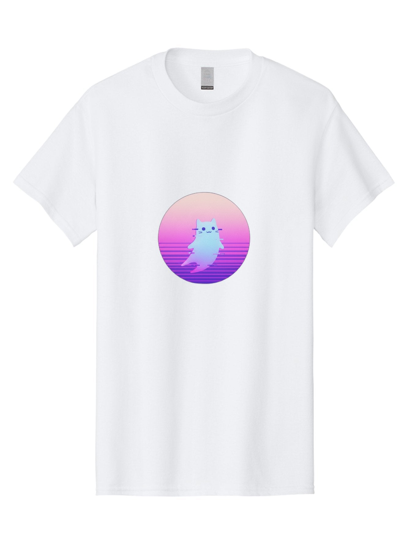 Vaporwave-Cat-1 Men'S Graphic Tee, 100% Cotton, Comfortable Casual Summer Wear, Machine Washable, Vintage Camera, Old Camera, Antique Camera, Black Camera, Classic Photography, Photography Equipment, Nostalgic Device, Film Camera, Camera Art Baj289 3