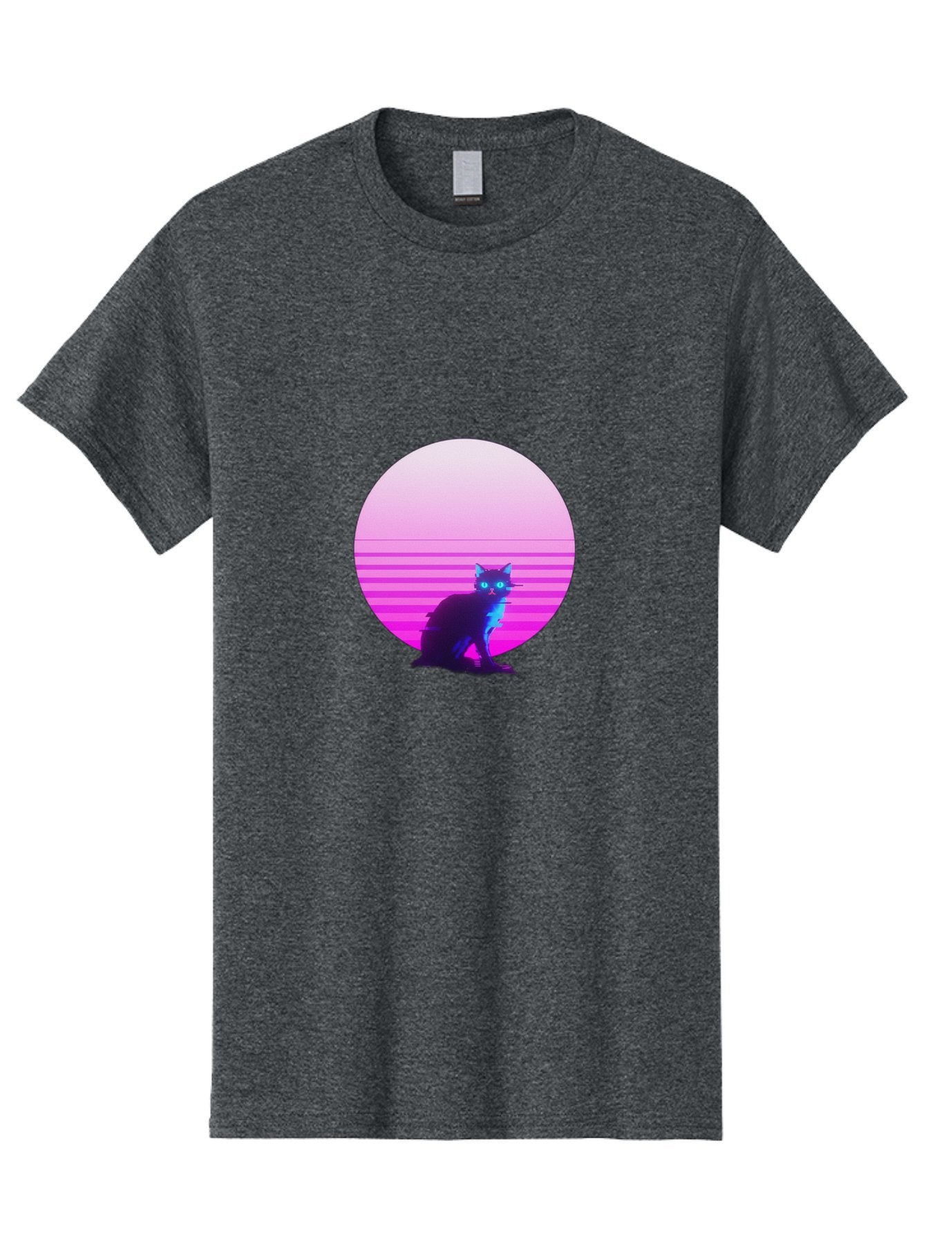 Vaporwave-Cat Men'S Graphic Tee, 100% Cotton, Comfortable Casual Summer Wear, Machine Washable, Vintage Camera, Old Camera, Antique Camera, Black Camera, Classic Photography, Photography Equipment, Nostalgic Device, Film Camera, Camera Art Baj290