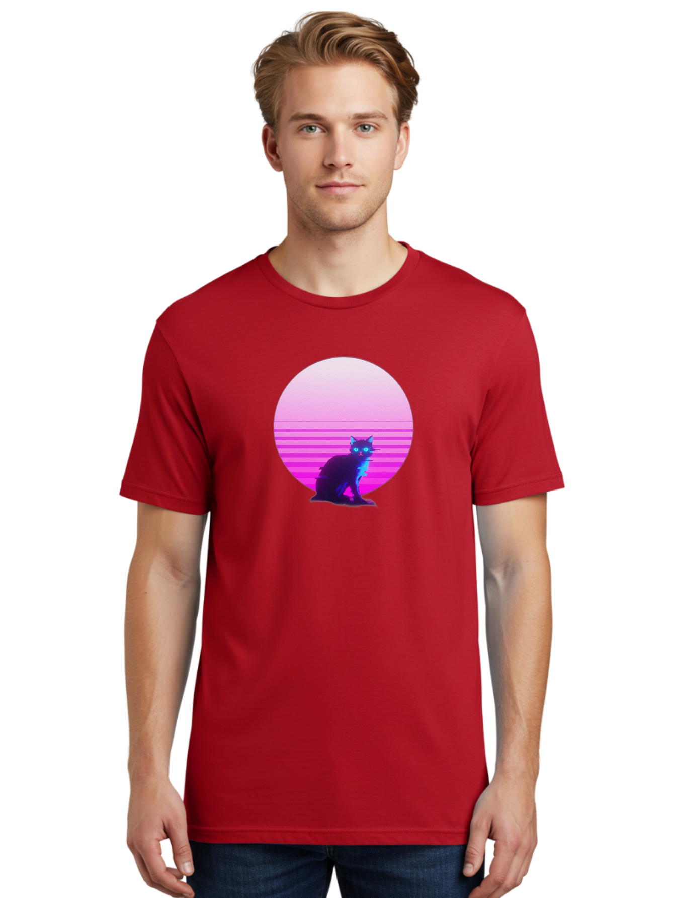 Vaporwave-Cat Men'S Graphic Tee, 100% Cotton, Comfortable Casual Summer Wear, Machine Washable, Vintage Camera, Old Camera, Antique Camera, Black Camera, Classic Photography, Photography Equipment, Nostalgic Device, Film Camera, Camera Art Baj290 28