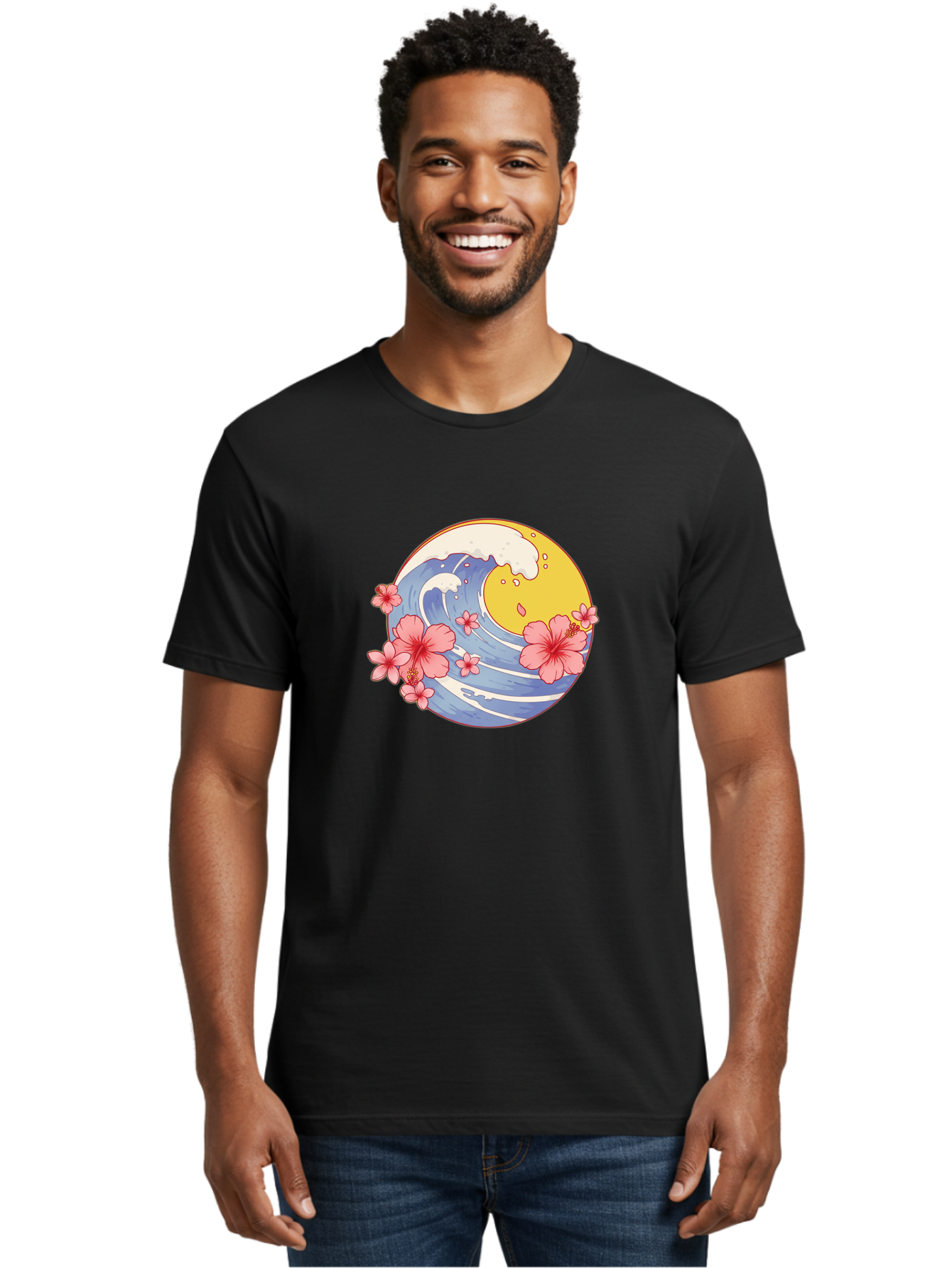 Wave-And-Cherry-Blossoms Men'S Graphic Tee, 100% Cotton, Comfortable Casual Summer Wear, Machine Washable, Vintage Camera, Old Camera, Antique Camera, Black Camera, Classic Photography, Photography Equipment, Nostalgic Device, Film Camera, Baj294 28