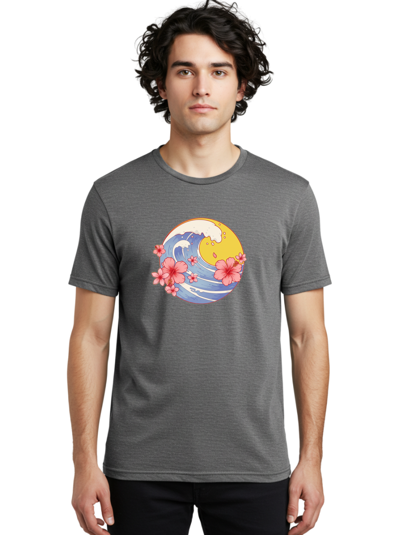 Wave-And-Cherry-Blossoms Men'S Graphic Tee, 100% Cotton, Comfortable Casual Summer Wear, Machine Washable, Vintage Camera, Old Camera, Antique Camera, Black Camera, Classic Photography, Photography Equipment, Nostalgic Device, Film Camera, Baj294 23
