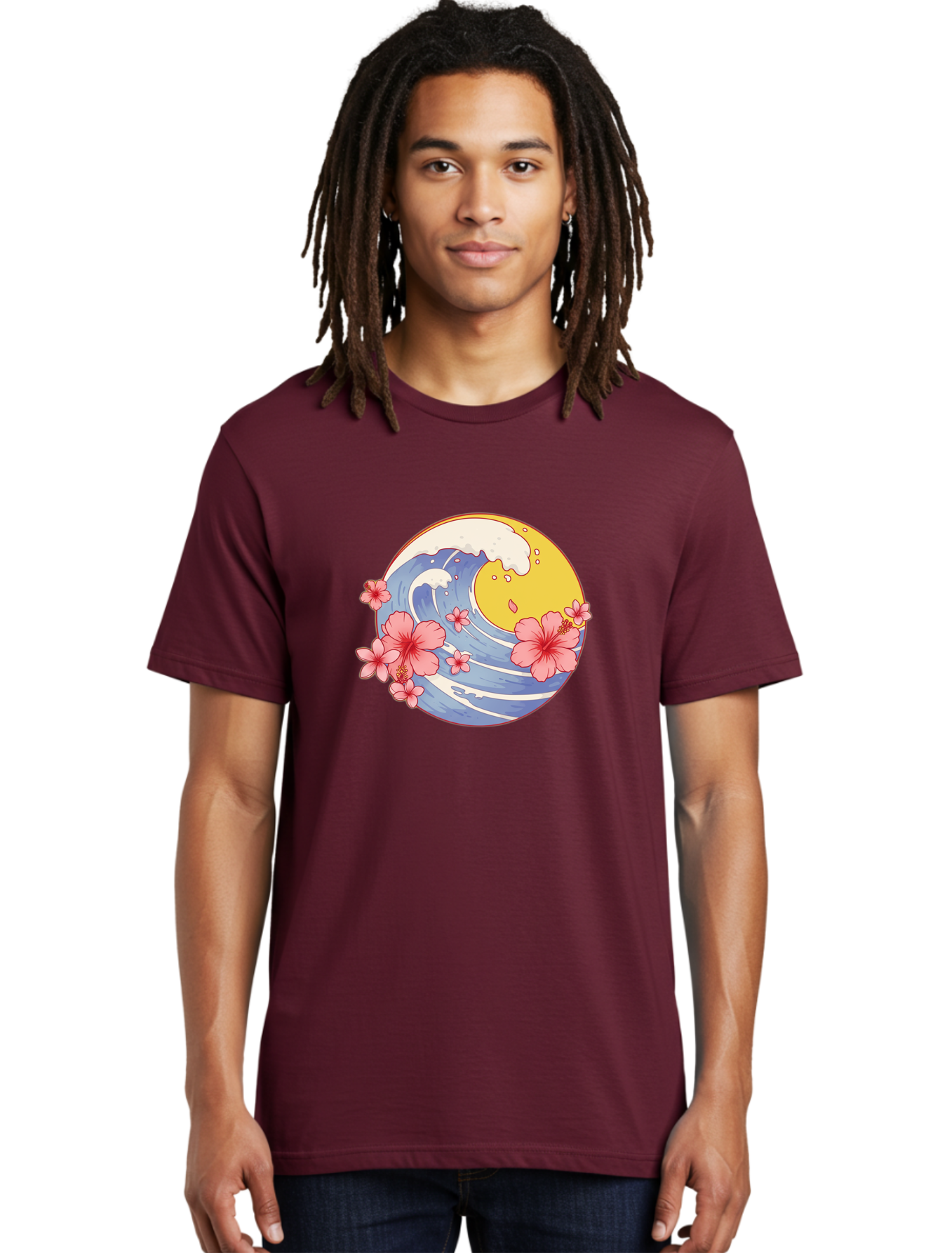 Wave-And-Cherry-Blossoms Men'S Graphic Tee, 100% Cotton, Comfortable Casual Summer Wear, Machine Washable, Vintage Camera, Old Camera, Antique Camera, Black Camera, Classic Photography, Photography Equipment, Nostalgic Device, Film Camera, Baj294 30