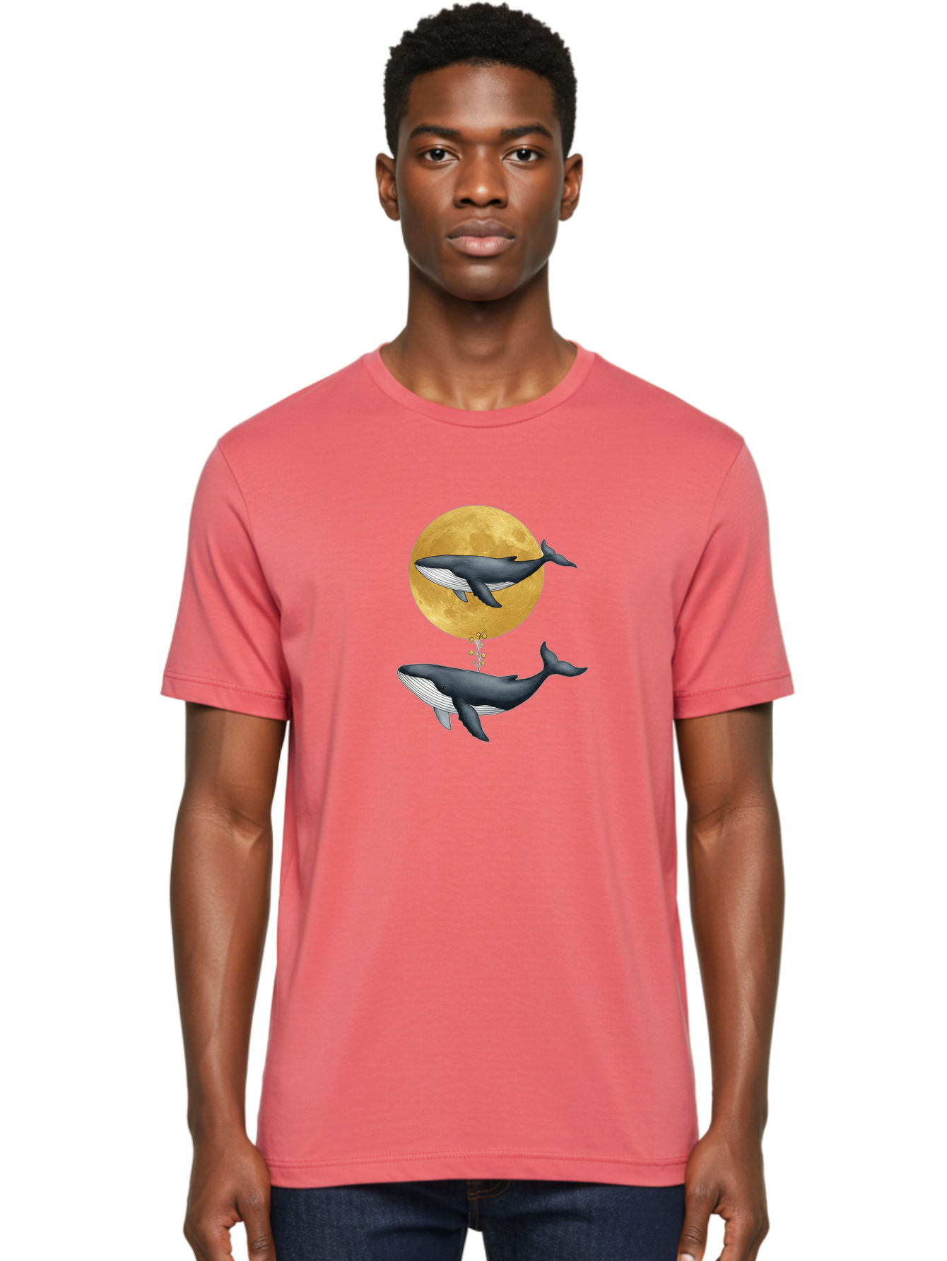 Whales-And-Moon-1 Men'S Graphic Tee, 100% Cotton, Comfortable Casual Summer Wear, Machine Washable, Vintage Camera, Old Camera, Antique Camera, Black Camera, Classic Photography, Photography Equipment, Nostalgic Device, Film Camera, Camera Art Baj303 6