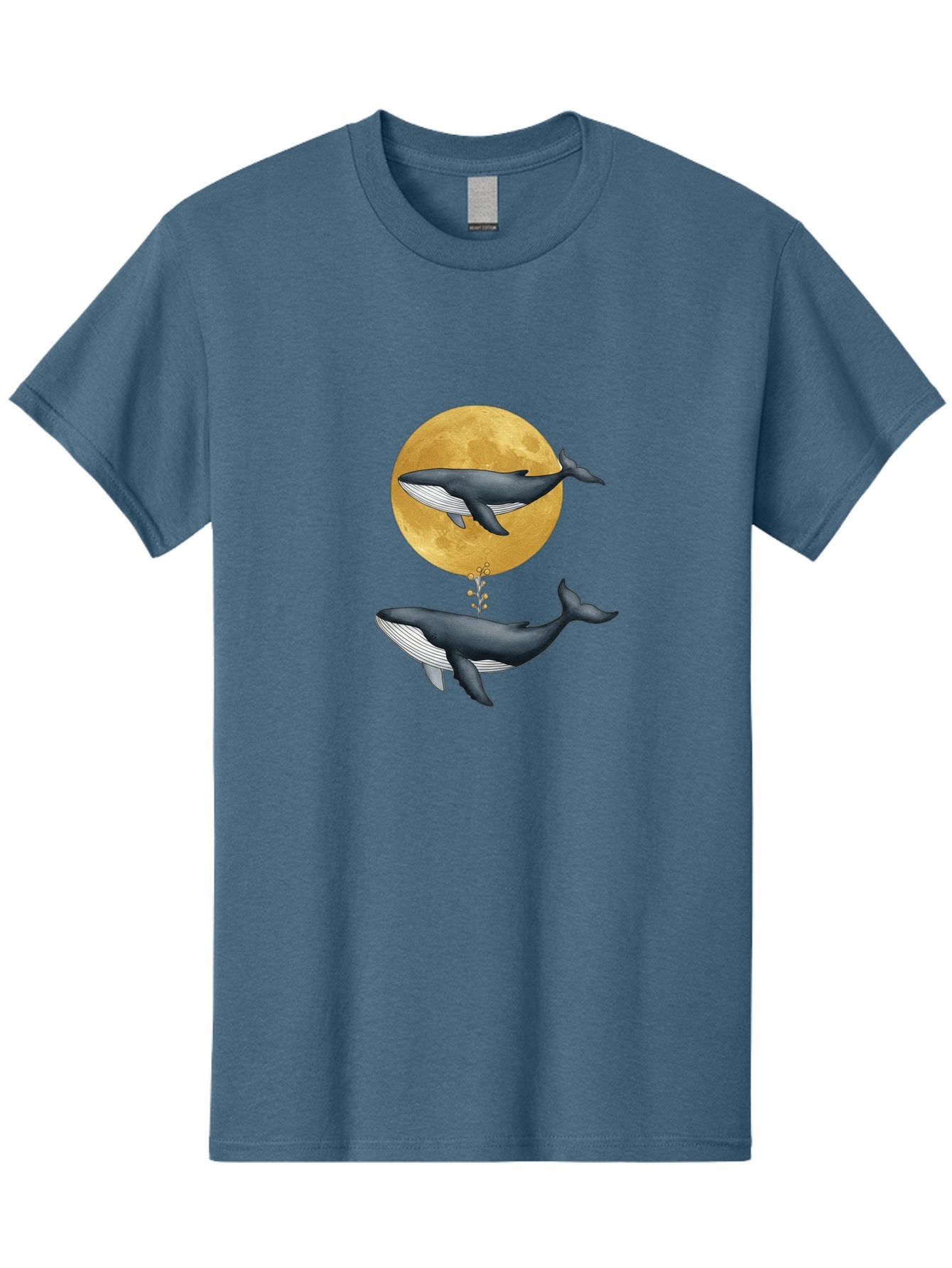Whales-And-Moon-1 Men'S Graphic Tee, 100% Cotton, Comfortable Casual Summer Wear, Machine Washable, Vintage Camera, Old Camera, Antique Camera, Black Camera, Classic Photography, Photography Equipment, Nostalgic Device, Film Camera, Camera Art Baj303