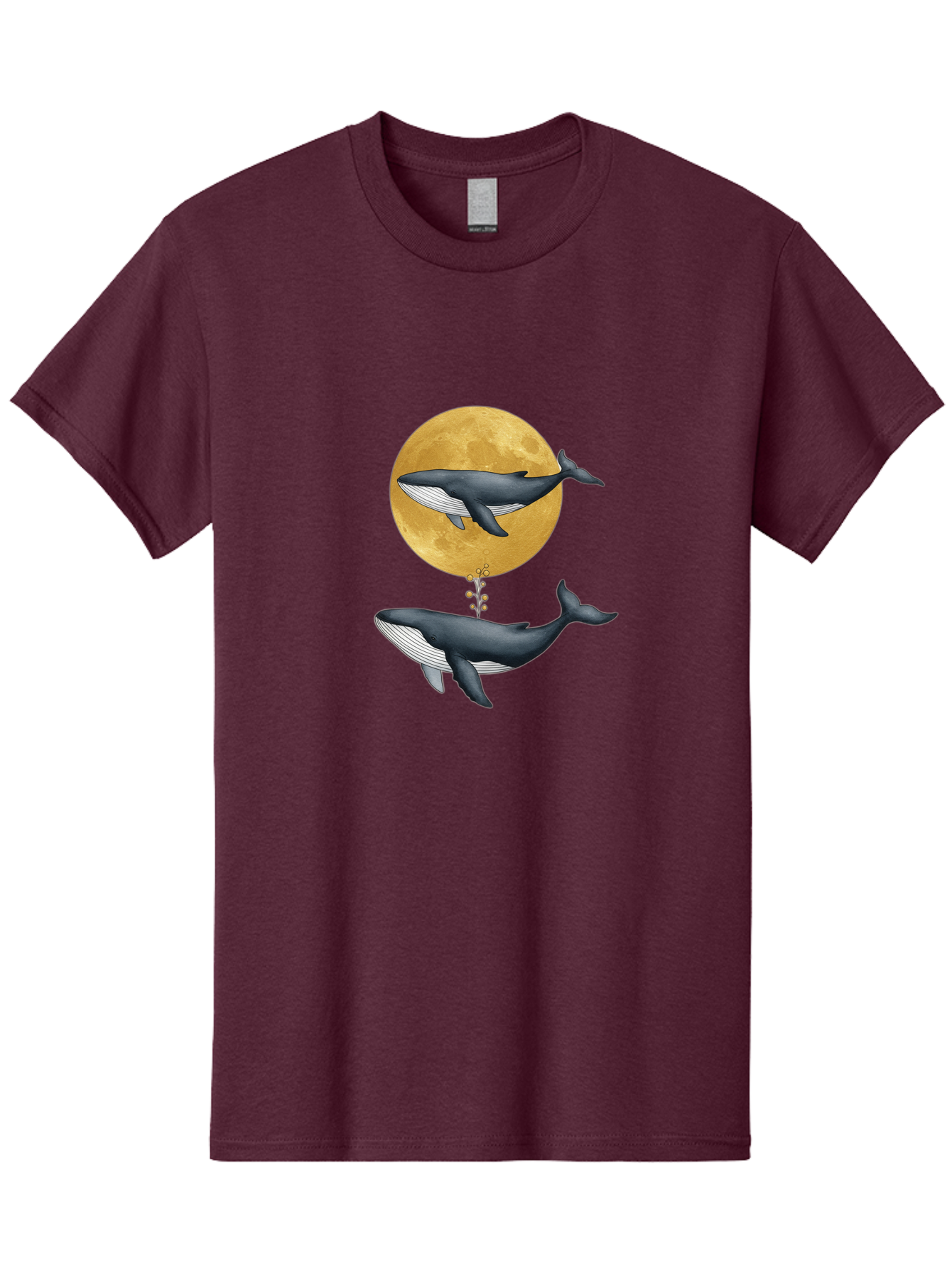 Whales-And-Moon-1 Men'S Graphic Tee, 100% Cotton, Comfortable Casual Summer Wear, Machine Washable, Vintage Camera, Old Camera, Antique Camera, Black Camera, Classic Photography, Photography Equipment, Nostalgic Device, Film Camera, Camera Art Baj303 3