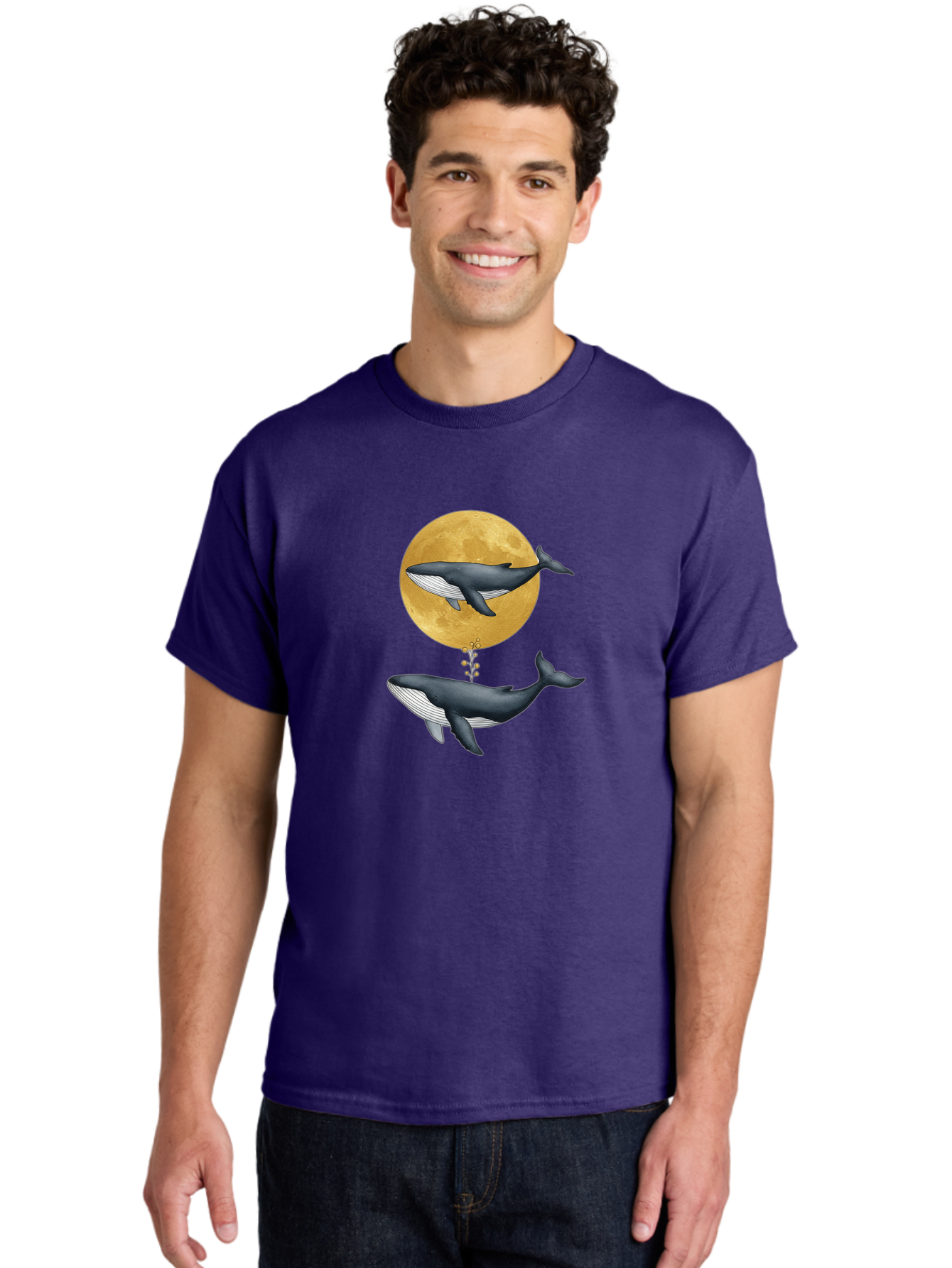 Whales-And-Moon-1 Men'S Graphic Tee, 100% Cotton, Comfortable Casual Summer Wear, Machine Washable, Vintage Camera, Old Camera, Antique Camera, Black Camera, Classic Photography, Photography Equipment, Nostalgic Device, Film Camera, Camera Art Baj303 10