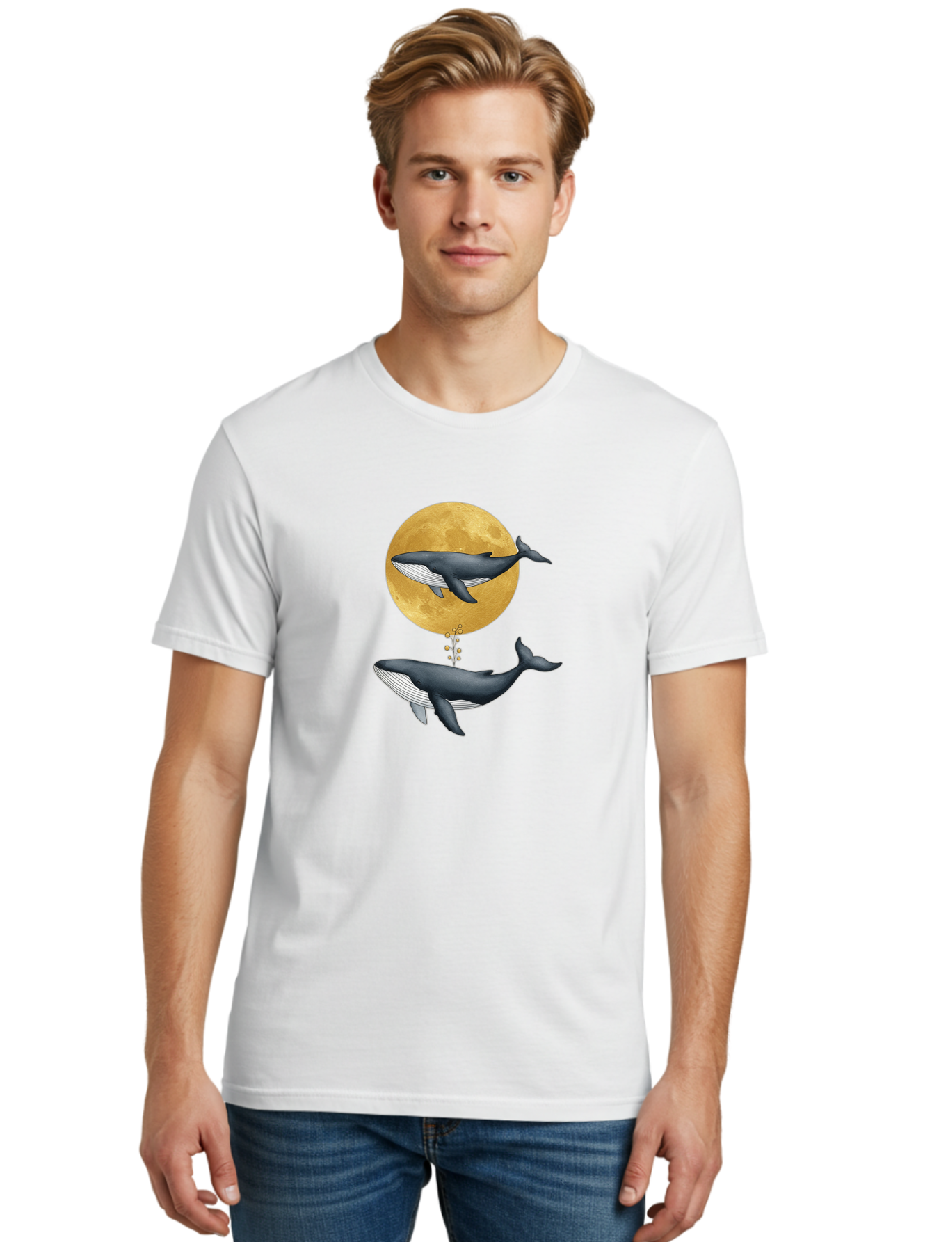 Whales-And-Moon-1 Men'S Graphic Tee, 100% Cotton, Comfortable Casual Summer Wear, Machine Washable, Vintage Camera, Old Camera, Antique Camera, Black Camera, Classic Photography, Photography Equipment, Nostalgic Device, Film Camera, Camera Art Baj303 14