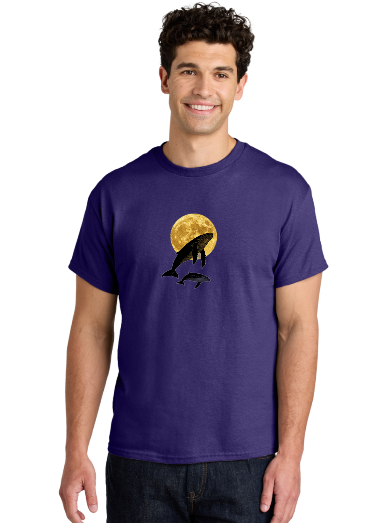 Whales-And-Moon-2 Men'S Graphic Tee, 100% Cotton, Comfortable Casual Summer Wear, Machine Washable, Vintage Camera, Old Camera, Antique Camera, Black Camera, Classic Photography, Photography Equipment, Nostalgic Device, Film Camera, Camera Art Baj304 16