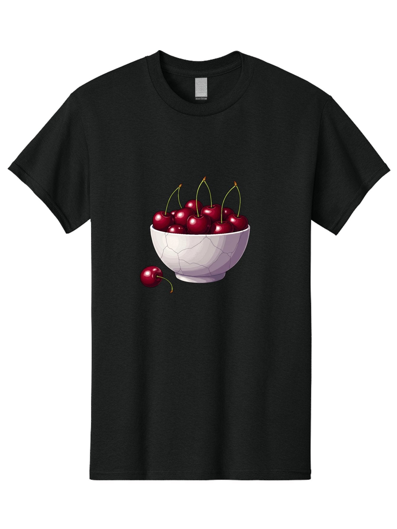 White-Bowl-Of-Cherries Men'S Graphic Tee, 100% Cotton, Comfortable Casual Summer Wear, Machine Washable, Vintage Camera, Old Camera, Antique Camera, Black Camera, Classic Photography, Photography Equipment, Nostalgic Device, Film Camera, Baj308