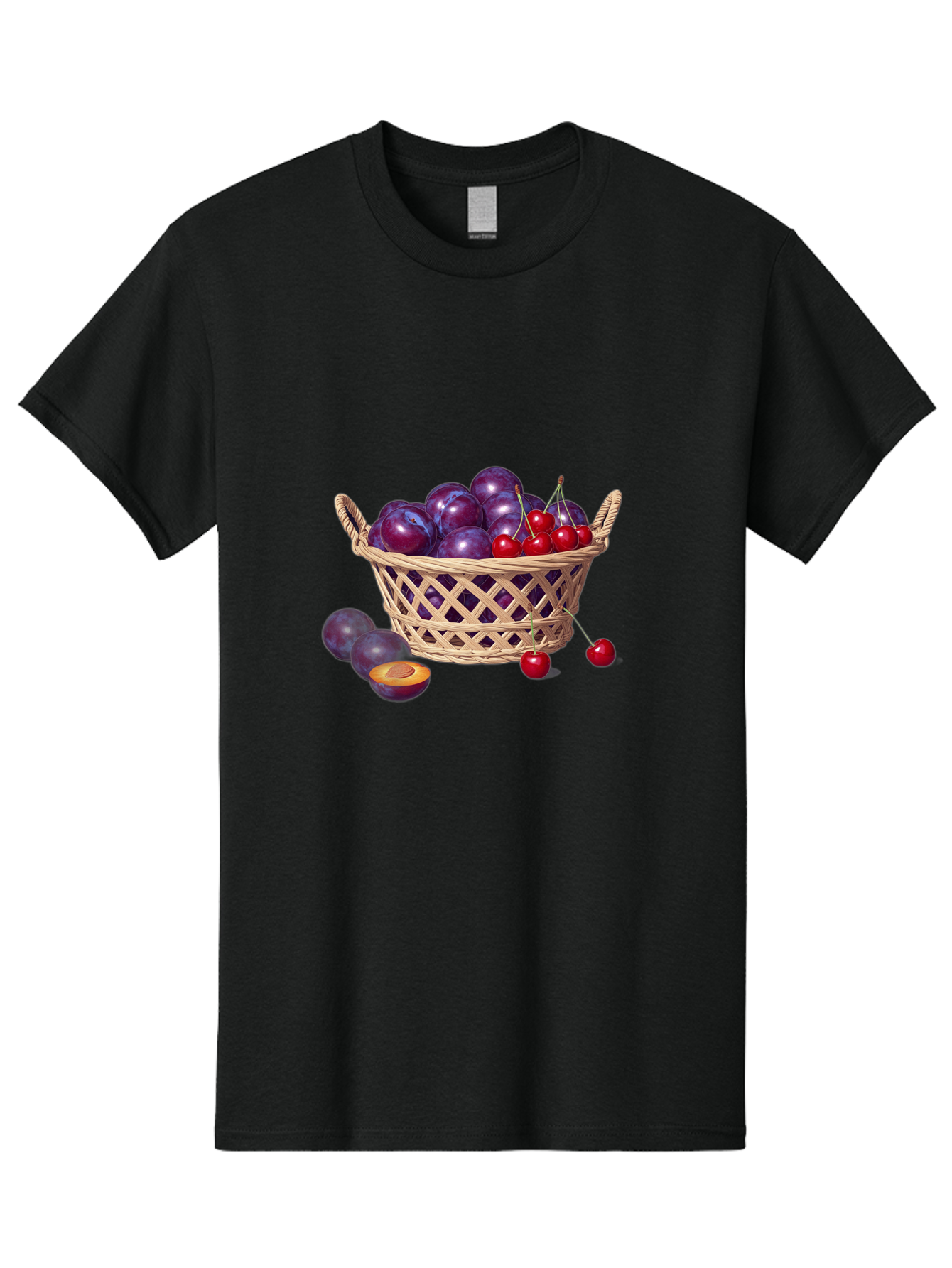 Wicker-Basket-Of-Plums-And-Cherries Men'S Graphic Tee, 100% Cotton, Comfortable Casual Summer Wear, Machine Washable, Vintage Camera, Old Camera, Antique Camera, Black Camera, Classic Photography, Photography Equipment, Nostalgic Device, Baj311 11
