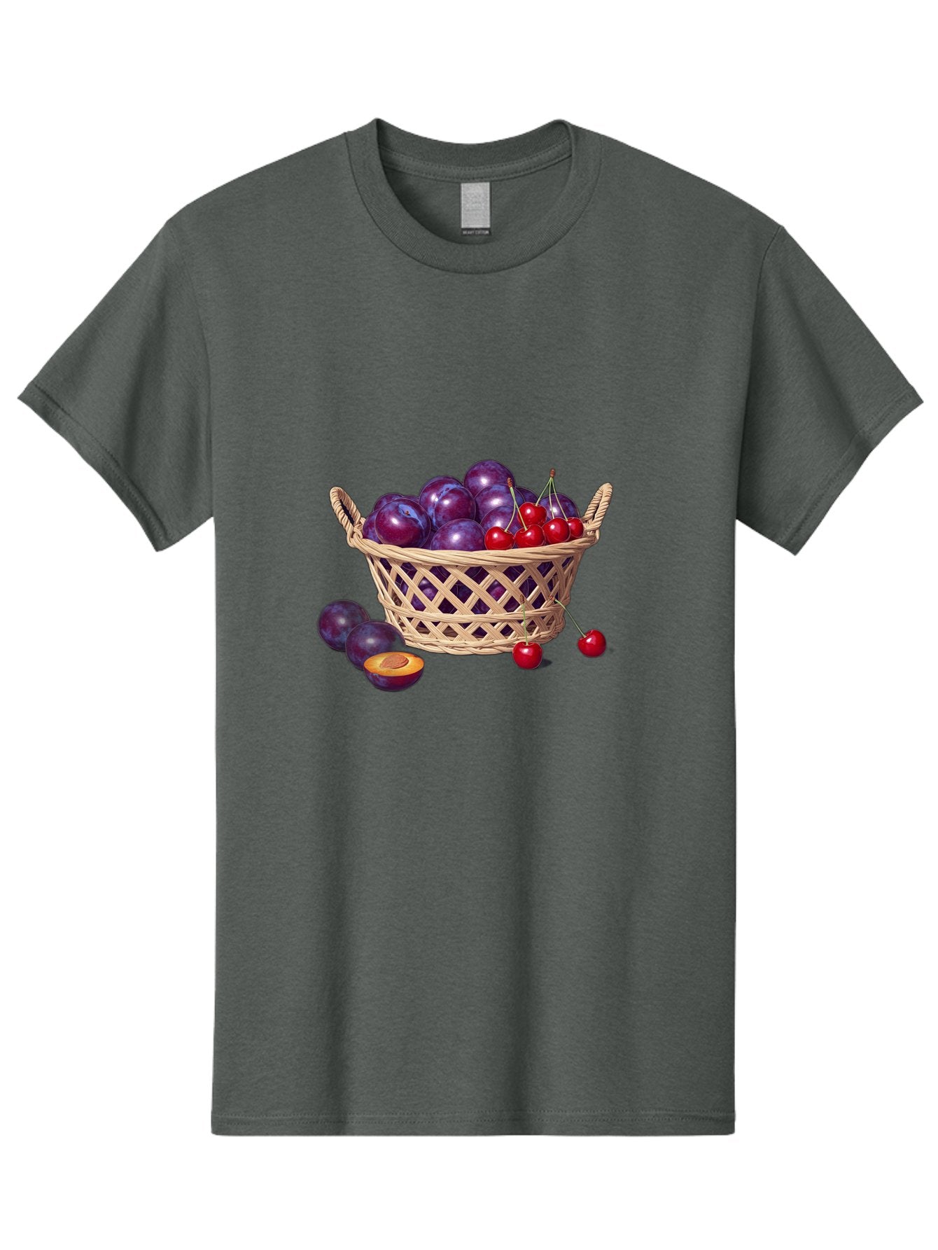 Wicker-Basket-Of-Plums-And-Cherries Men'S Graphic Tee, 100% Cotton, Comfortable Casual Summer Wear, Machine Washable, Vintage Camera, Old Camera, Antique Camera, Black Camera, Classic Photography, Photography Equipment, Nostalgic Device, Baj311