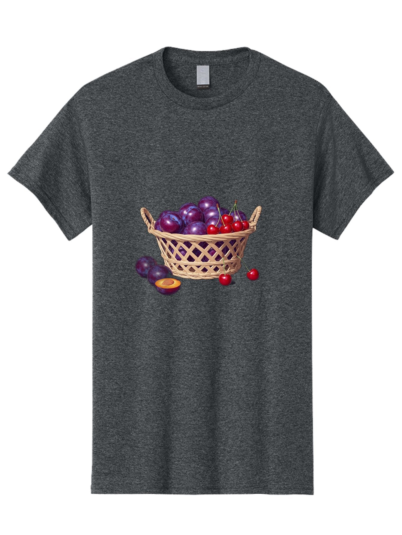 Wicker-Basket-Of-Plums-And-Cherries Men'S Graphic Tee, 100% Cotton, Comfortable Casual Summer Wear, Machine Washable, Vintage Camera, Old Camera, Antique Camera, Black Camera, Classic Photography, Photography Equipment, Nostalgic Device, Baj311 8