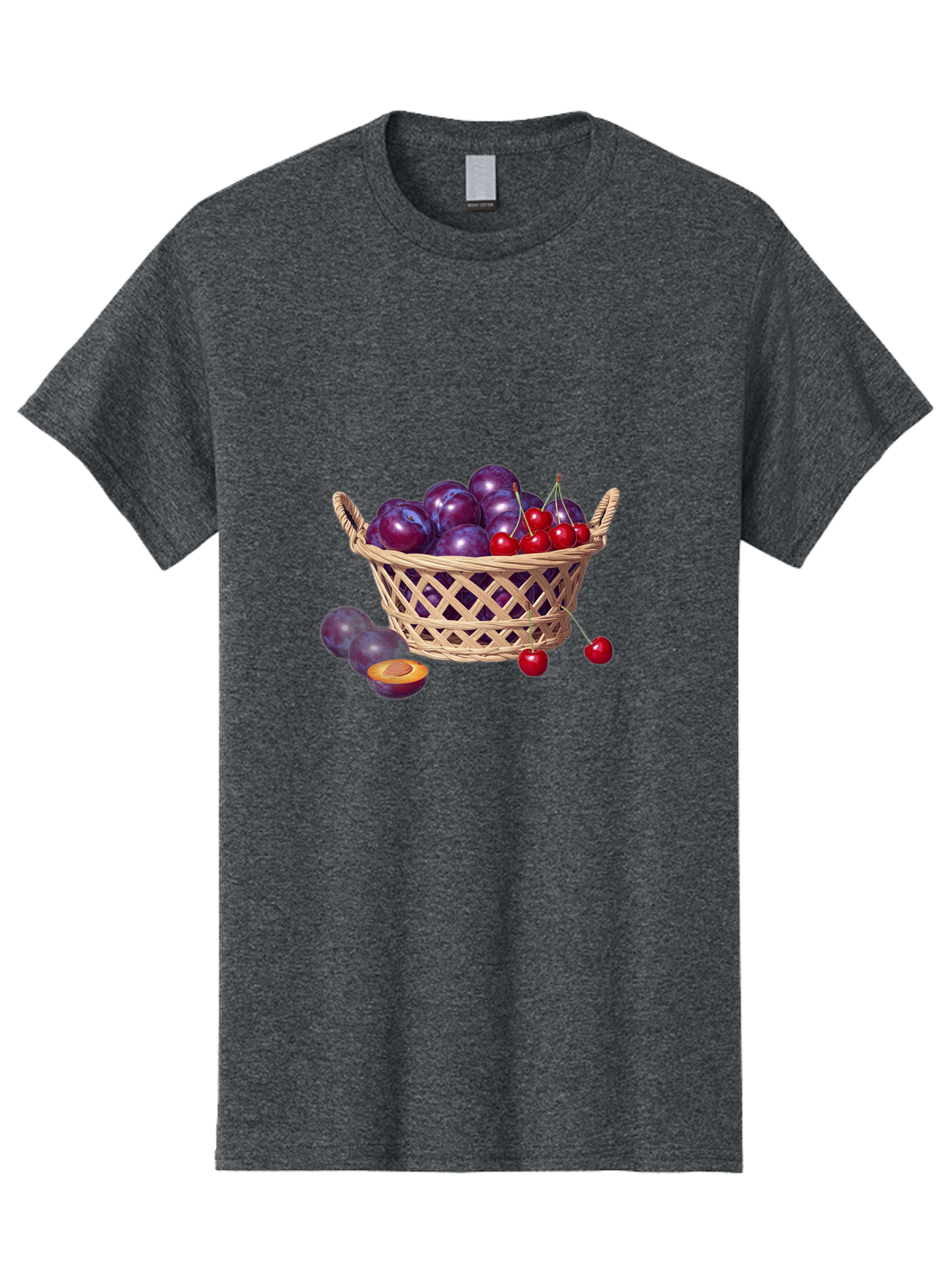 Wicker-Basket-Of-Plums-And-Cherries Men'S Graphic Tee, 100% Cotton, Comfortable Casual Summer Wear, Machine Washable, Vintage Camera, Old Camera, Antique Camera, Black Camera, Classic Photography, Photography Equipment, Nostalgic Device, Baj311 6