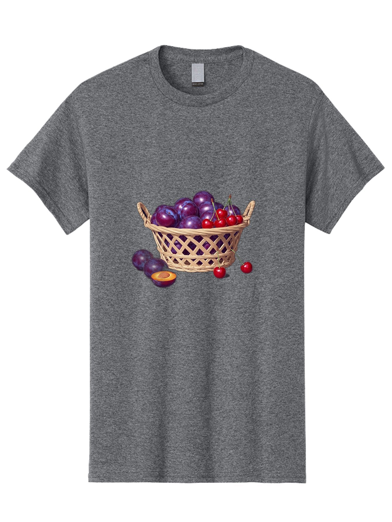Wicker-Basket-Of-Plums-And-Cherries Men'S Graphic Tee, 100% Cotton, Comfortable Casual Summer Wear, Machine Washable, Vintage Camera, Old Camera, Antique Camera, Black Camera, Classic Photography, Photography Equipment, Nostalgic Device, Baj311 7