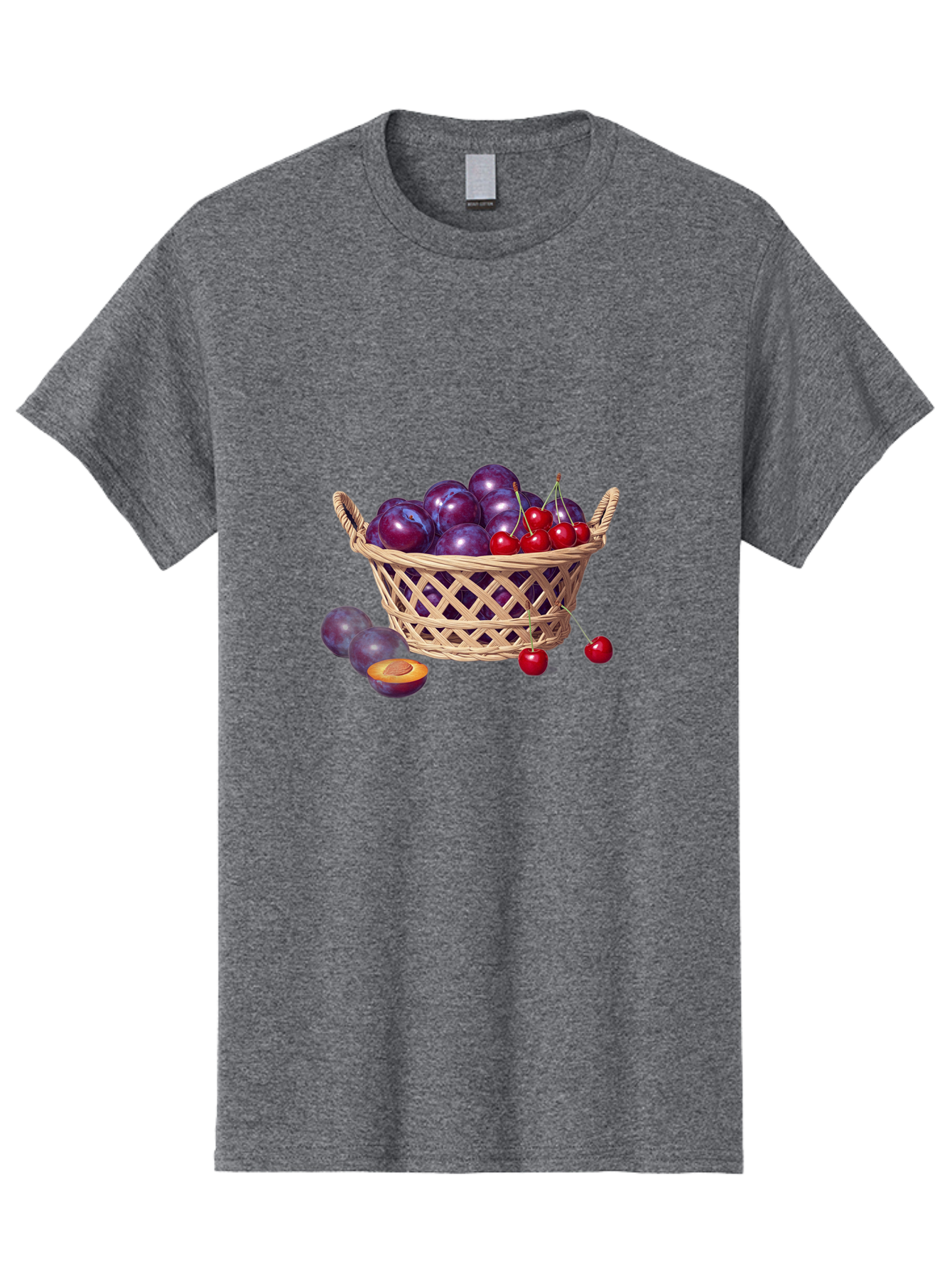Wicker-Basket-Of-Plums-And-Cherries Men'S Graphic Tee, 100% Cotton, Comfortable Casual Summer Wear, Machine Washable, Vintage Camera, Old Camera, Antique Camera, Black Camera, Classic Photography, Photography Equipment, Nostalgic Device, Baj311 13