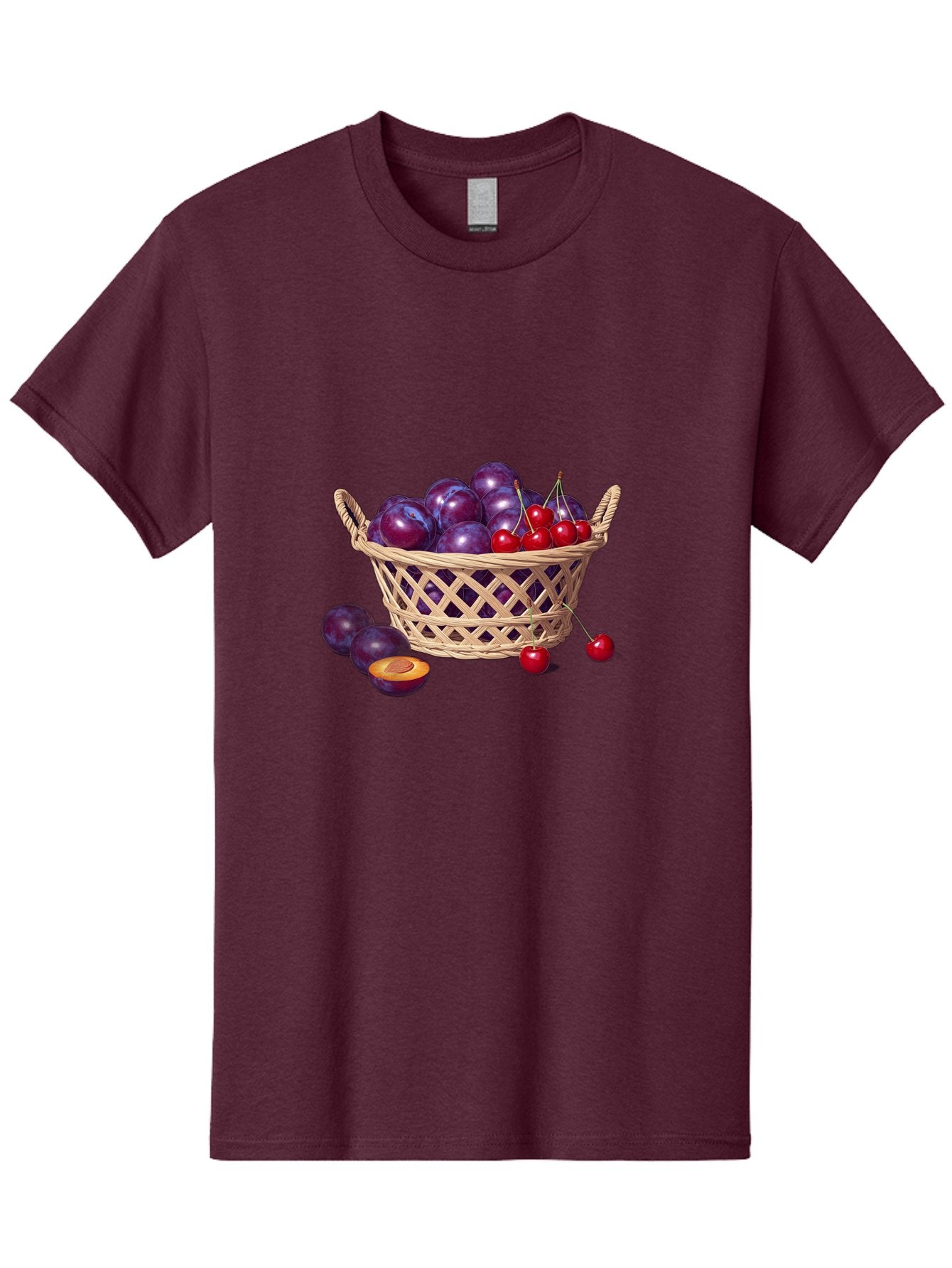 Wicker-Basket-Of-Plums-And-Cherries Men'S Graphic Tee, 100% Cotton, Comfortable Casual Summer Wear, Machine Washable, Vintage Camera, Old Camera, Antique Camera, Black Camera, Classic Photography, Photography Equipment, Nostalgic Device, Baj311 5