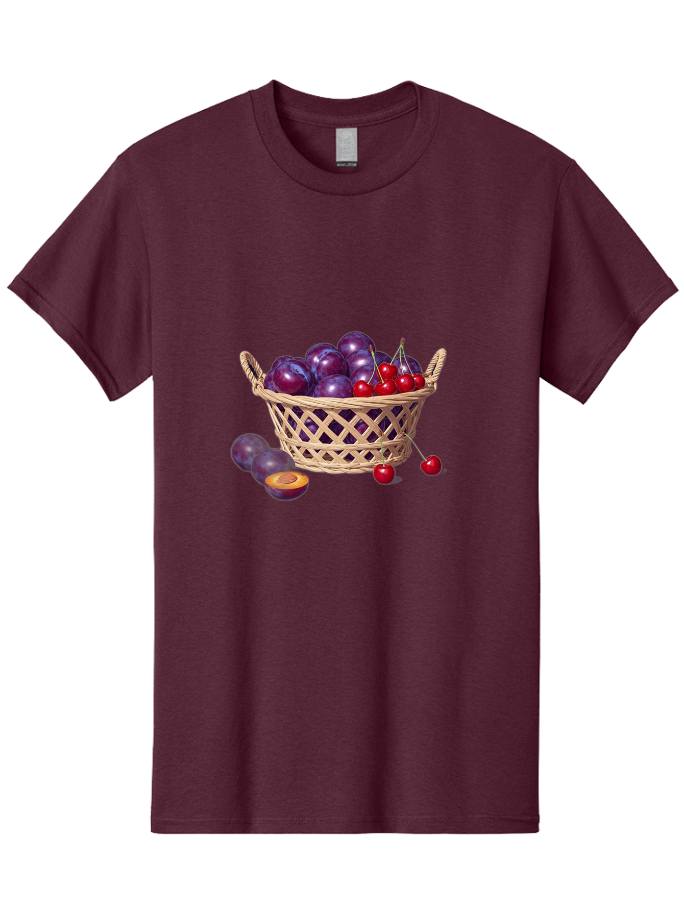Wicker-Basket-Of-Plums-And-Cherries Men'S Graphic Tee, 100% Cotton, Comfortable Casual Summer Wear, Machine Washable, Vintage Camera, Old Camera, Antique Camera, Black Camera, Classic Photography, Photography Equipment, Nostalgic Device, Baj311 8