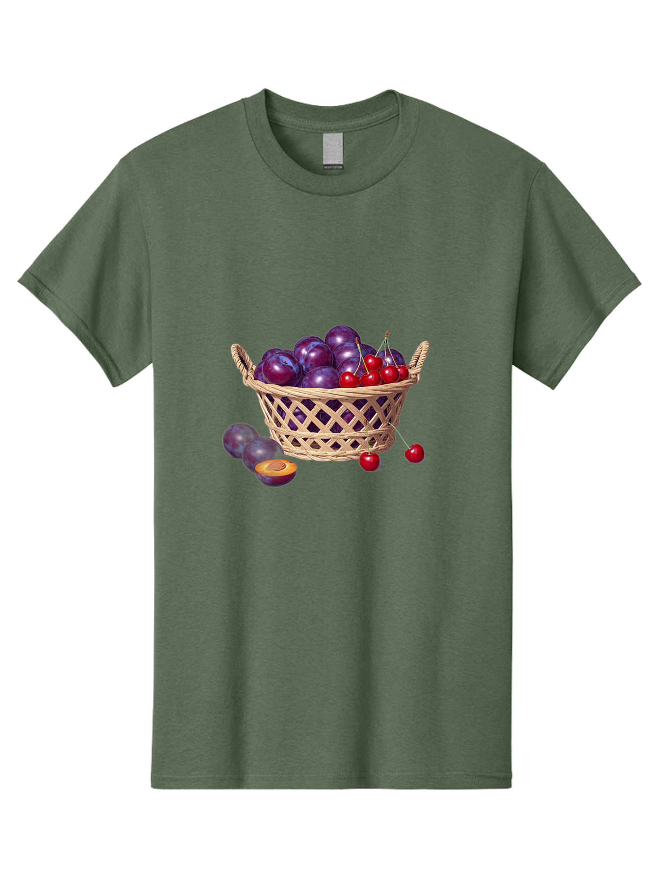 Wicker-Basket-Of-Plums-And-Cherries Men'S Graphic Tee, 100% Cotton, Comfortable Casual Summer Wear, Machine Washable, Vintage Camera, Old Camera, Antique Camera, Black Camera, Classic Photography, Photography Equipment, Nostalgic Device, Baj311 5