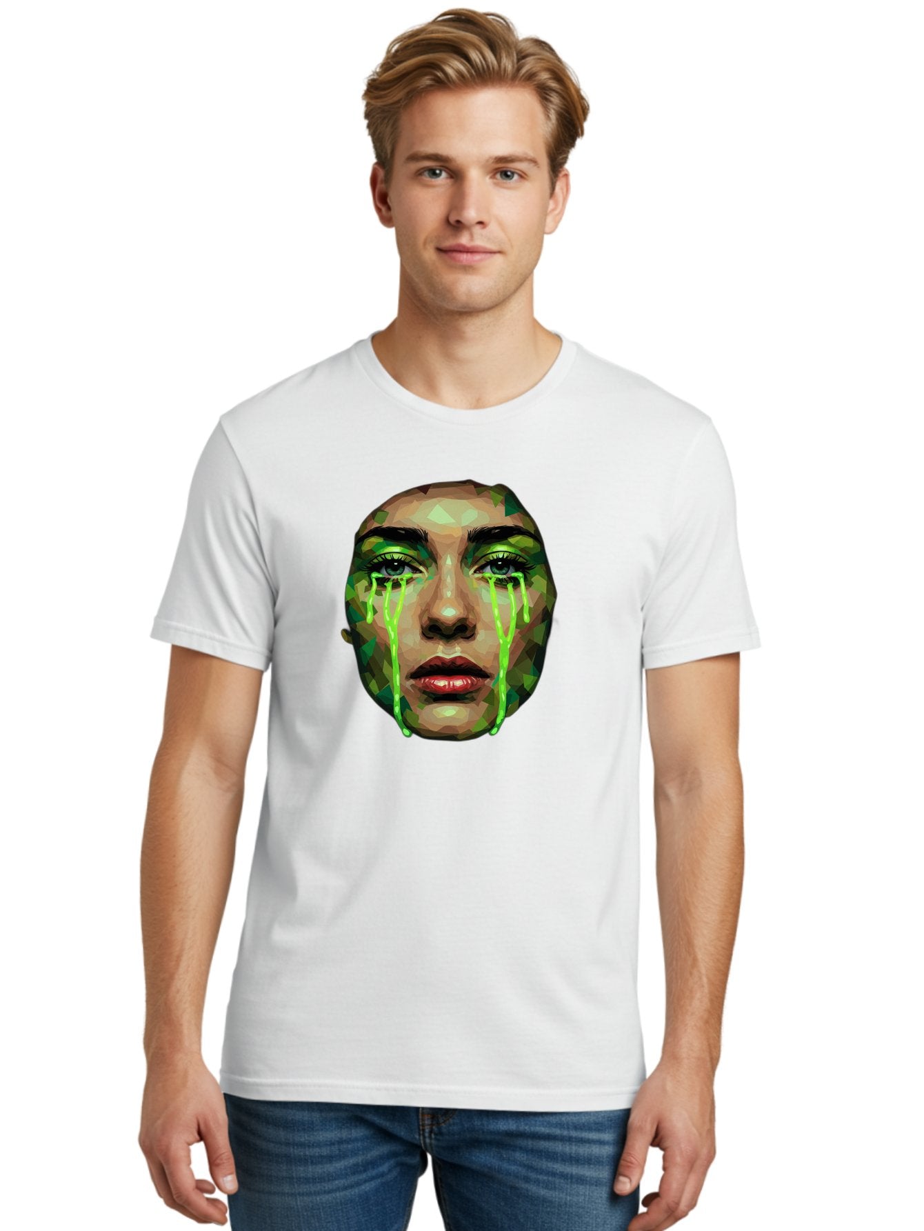Woman-Crying-Green-Tears Men'S Graphic Tee, 100% Cotton, Comfortable Casual Summer Wear, Machine Washable, Vintage Camera, Old Camera, Antique Camera, Black Camera, Classic Photography, Photography Equipment, Nostalgic Device, Film Camera, Baj315 17