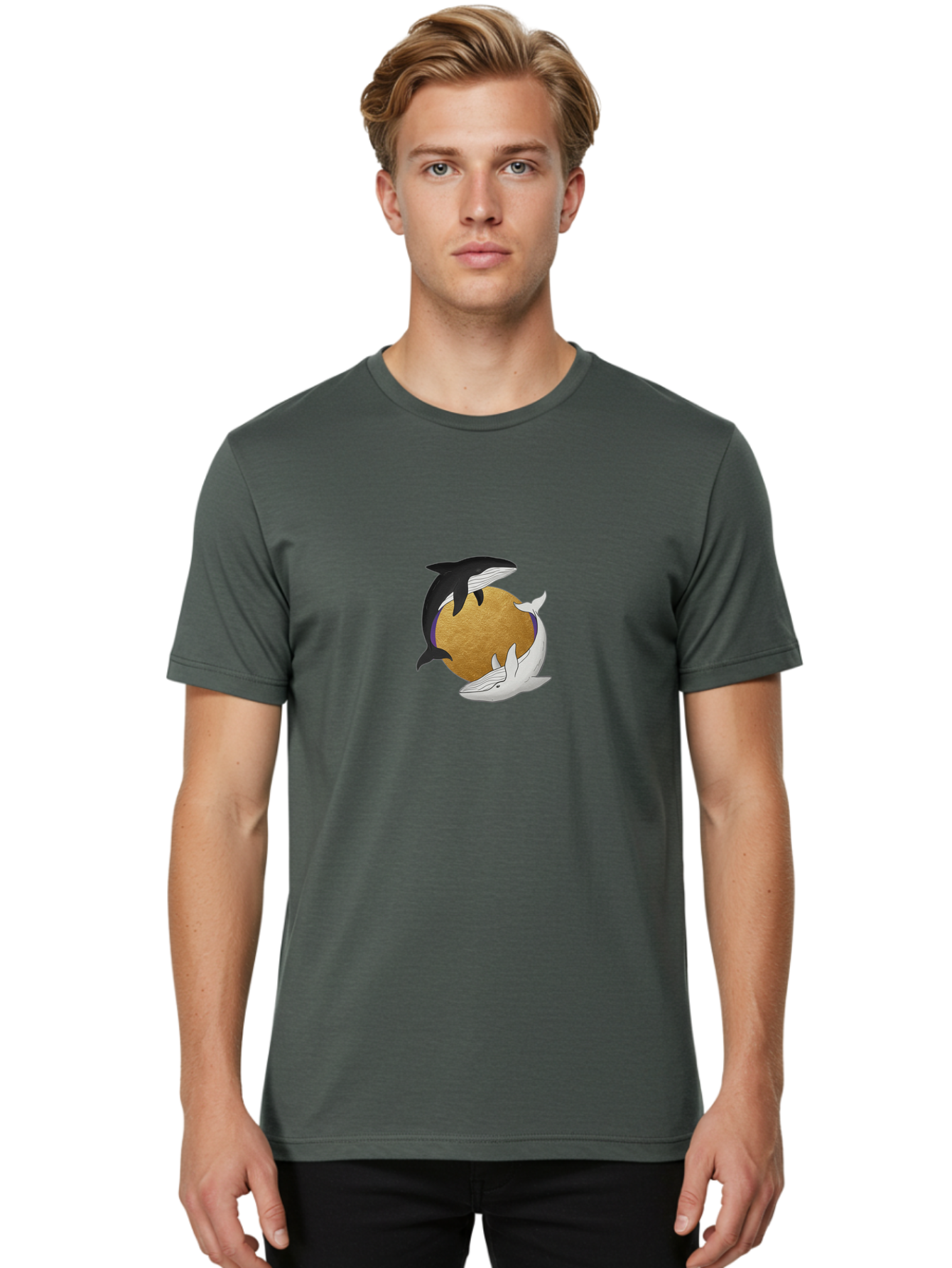 Yin-Yang-Whales Men'S Graphic Tee, 100% Cotton, Comfortable Casual Summer Wear, Machine Washable, Vintage Camera, Old Camera, Antique Camera, Black Camera, Classic Photography, Photography Equipment, Nostalgic Device, Film Camera, Camera Art Baj318 27