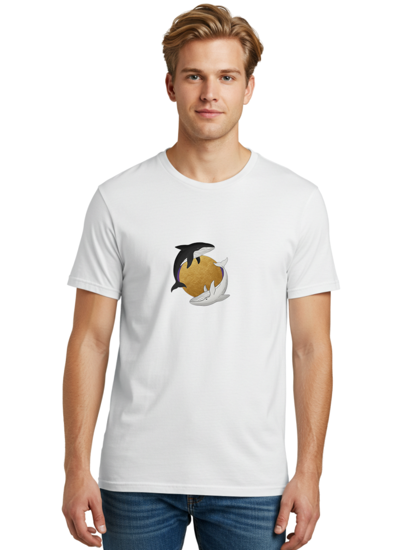 Yin-Yang-Whales Men'S Graphic Tee, 100% Cotton, Comfortable Casual Summer Wear, Machine Washable, Vintage Camera, Old Camera, Antique Camera, Black Camera, Classic Photography, Photography Equipment, Nostalgic Device, Film Camera, Camera Art Baj318 25