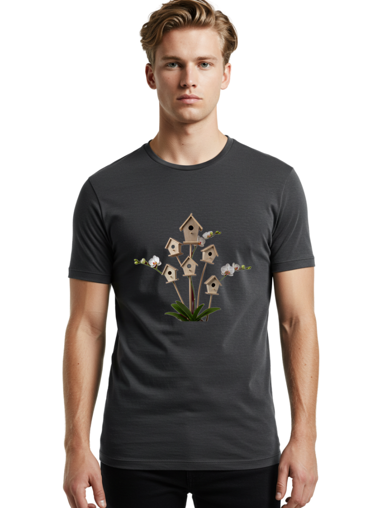 Birdhouse-Bouquet Men'S Graphic Tee, 100% Cotton, Comfortable Casual Summer Wear, Machine Washable, Vintage Camera, Old Camera, Antique Camera, Black Camera, Classic Photography, Photography Equipment, Nostalgic Device, Film Camera, Camera Art Baj327 20