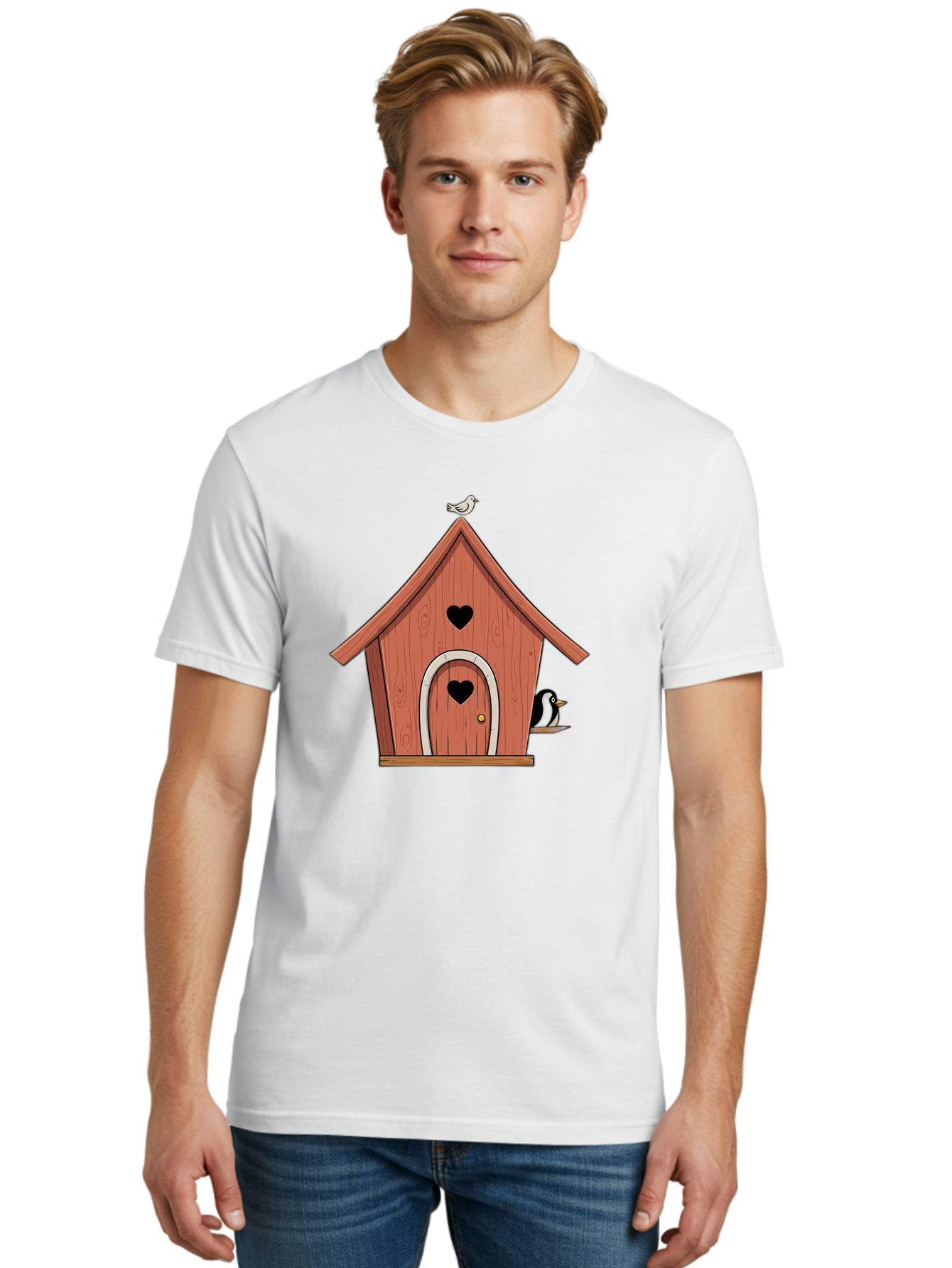 Birdhouse-With-Heart-Shaped-Windows Men'S Graphic Tee, 100% Cotton, Comfortable Casual Summer Wear, Machine Washable, Vintage Camera, Old Camera, Antique Camera, Black Camera, Classic Photography, Photography Equipment, Nostalgic Device, Baj328 30
