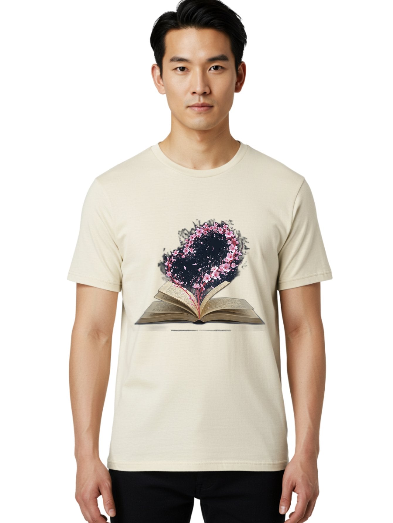 Book-With-Cherry-Blossom-Tree Men'S Graphic Tee, 100% Cotton, Comfortable Casual Summer Wear, Machine Washable, Vintage Camera, Old Camera, Antique Camera, Black Camera, Classic Photography, Photography Equipment, Nostalgic Device, Baj339 28