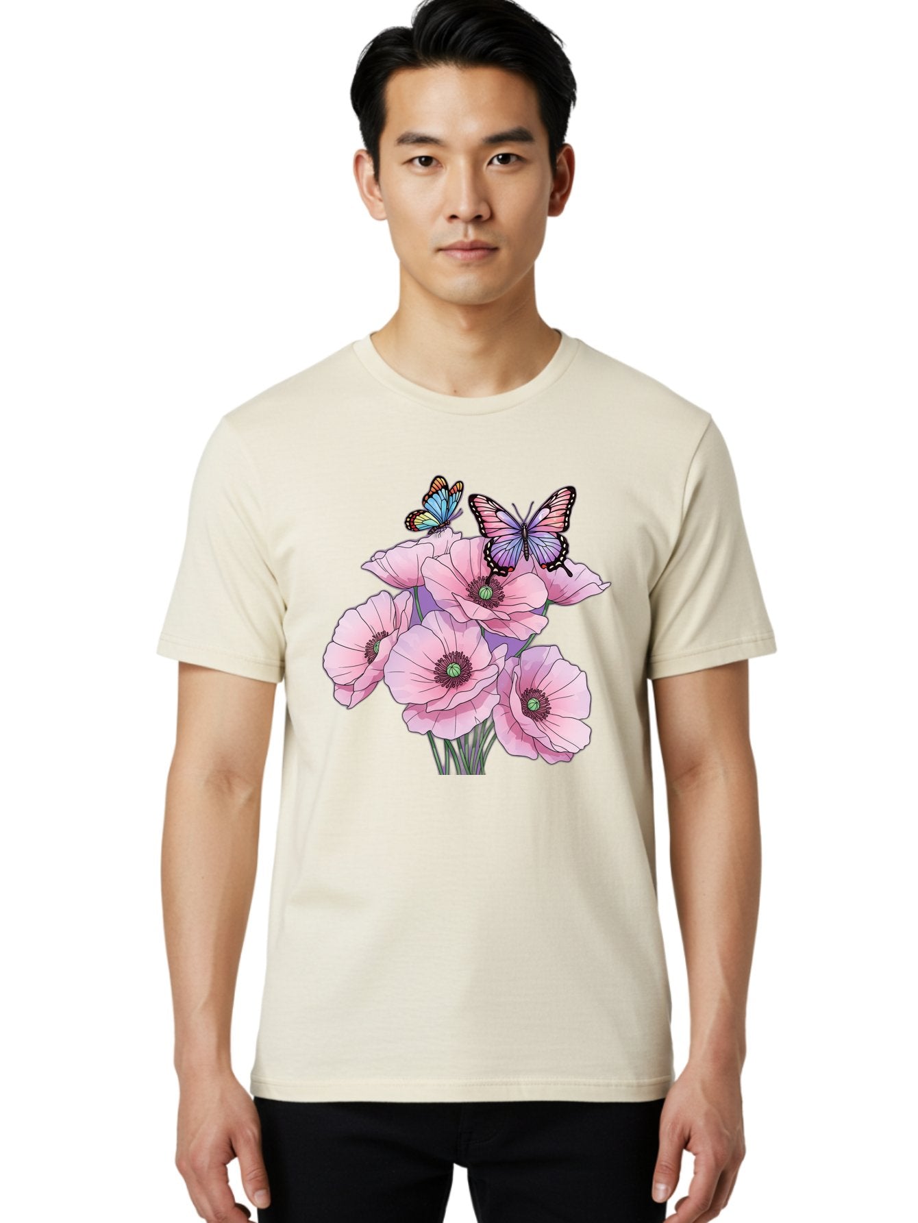 Butterflies-And-Poppies Men'S Graphic Tee, 100% Cotton, Comfortable Casual Summer Wear, Machine Washable, Vintage Camera, Old Camera, Antique Camera, Black Camera, Classic Photography, Photography Equipment, Nostalgic Device, Film Camera, Baj351 28