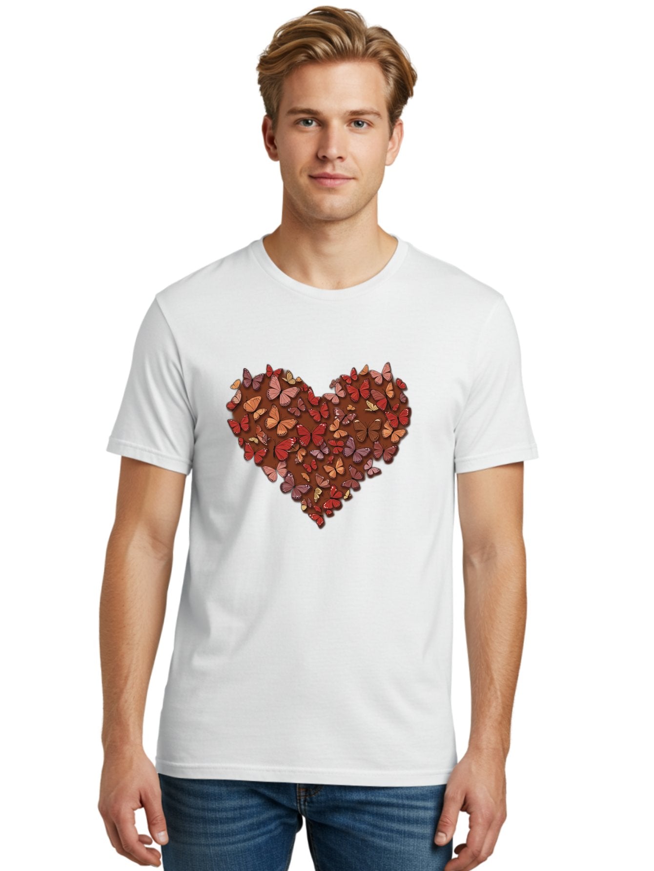 Butterflies-Heart-2 Men'S Graphic Tee, 100% Cotton, Comfortable Casual Summer Wear, Machine Washable, Vintage Camera, Old Camera, Antique Camera, Black Camera, Classic Photography, Photography Equipment, Nostalgic Device, Film Camera, Baj353 18
