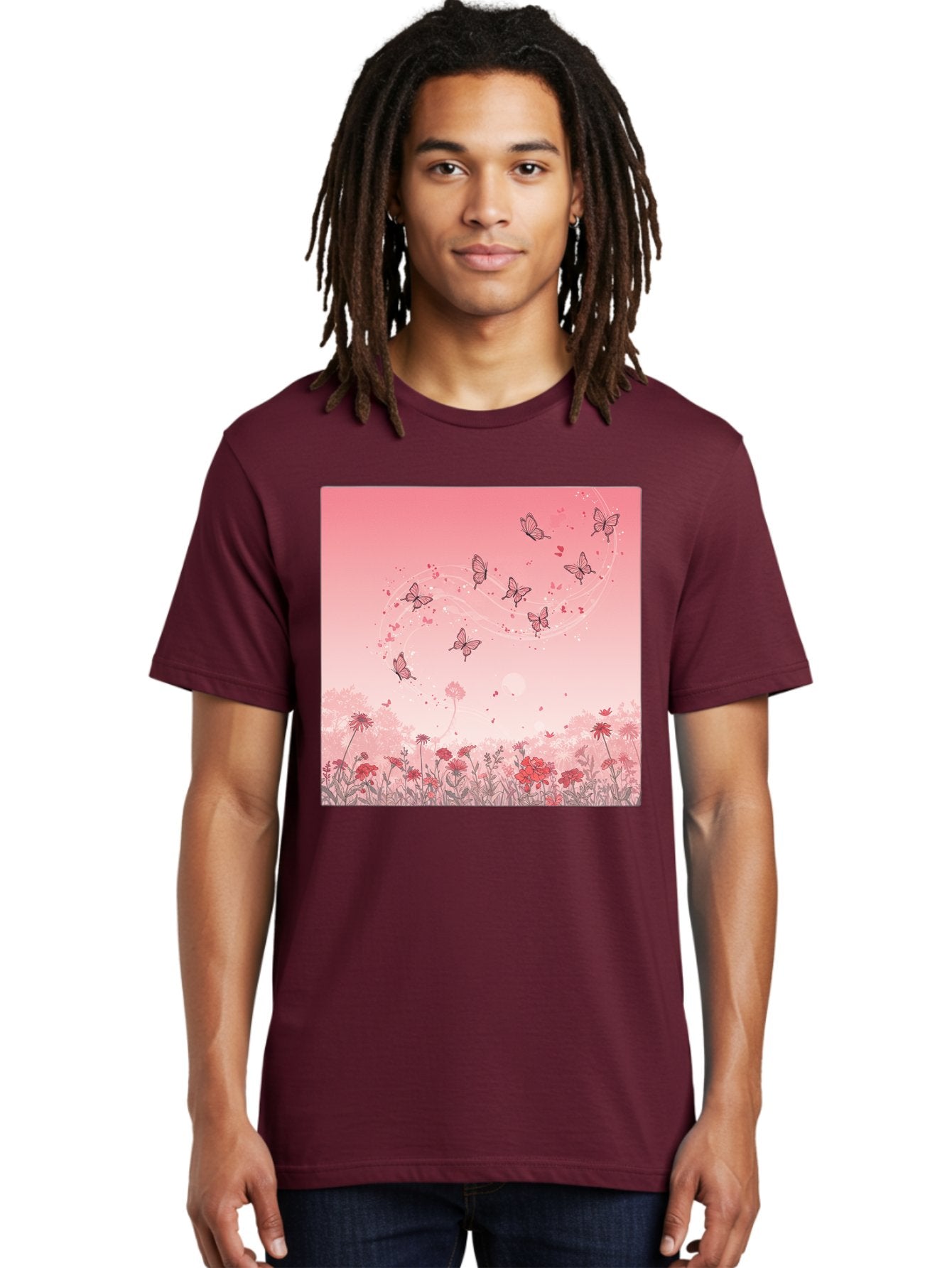 Butterflies-In-Flowers Men'S Graphic Tee, 100% Cotton, Comfortable Casual Summer Wear, Machine Washable, Vintage Camera, Old Camera, Antique Camera, Black Camera, Classic Photography, Photography Equipment, Nostalgic Device, Film Camera, Baj355 23