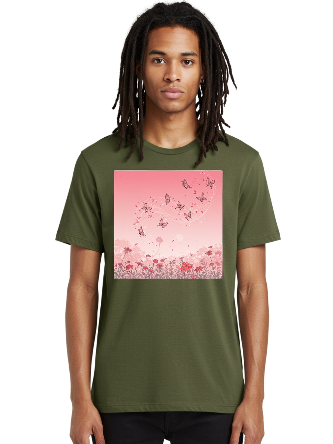 Butterflies-In-Flowers Men'S Graphic Tee, 100% Cotton, Comfortable Casual Summer Wear, Machine Washable, Vintage Camera, Old Camera, Antique Camera, Black Camera, Classic Photography, Photography Equipment, Nostalgic Device, Film Camera, Baj355 28