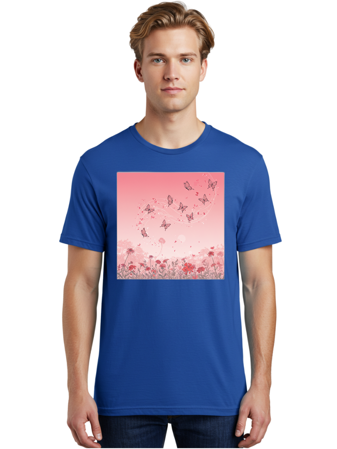 Butterflies-In-Flowers Men'S Graphic Tee, 100% Cotton, Comfortable Casual Summer Wear, Machine Washable, Vintage Camera, Old Camera, Antique Camera, Black Camera, Classic Photography, Photography Equipment, Nostalgic Device, Film Camera, Baj355 21