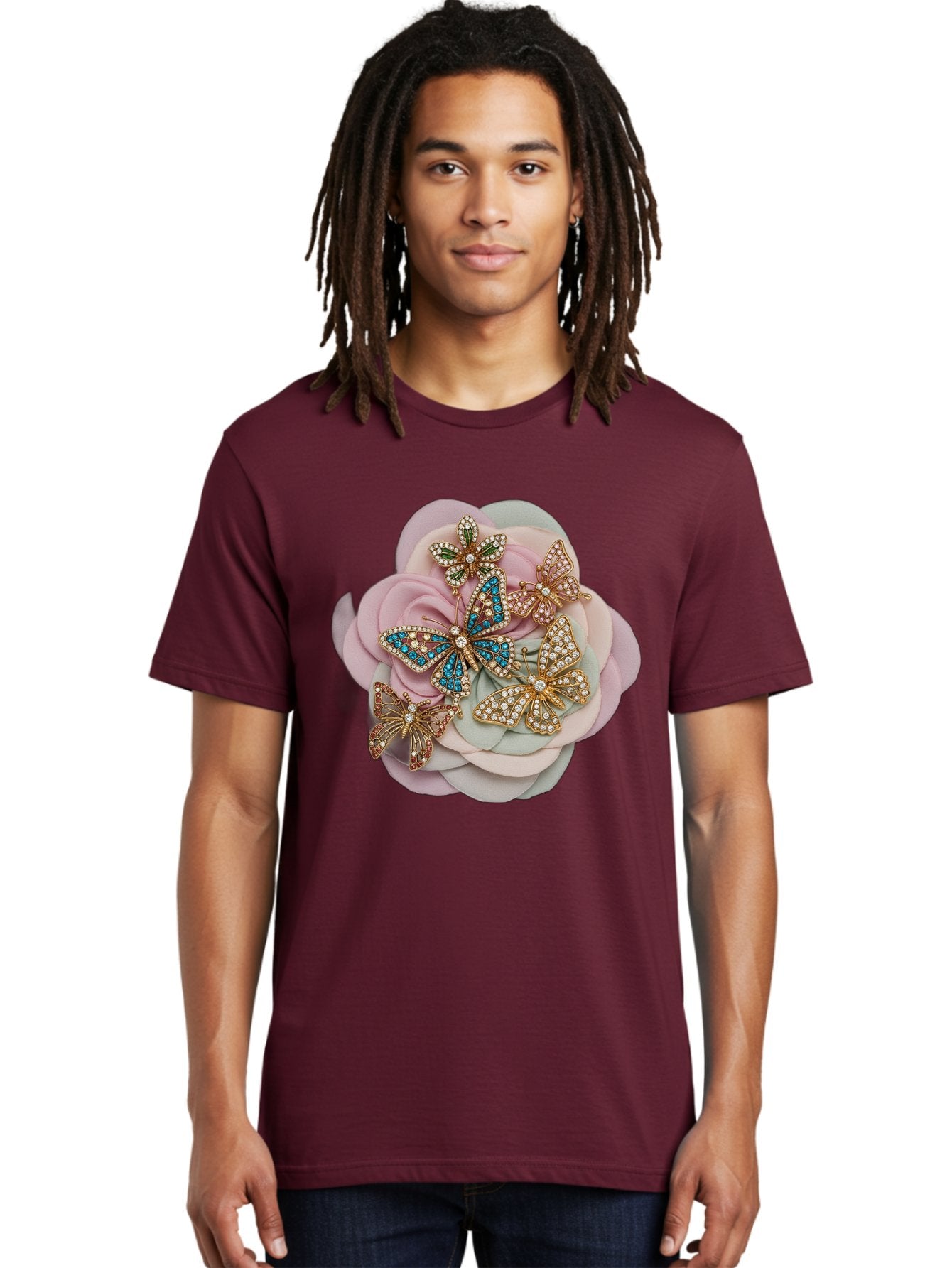 Butterfly-Brooch Men'S Graphic Tee, 100% Cotton, Comfortable Casual Summer Wear, Machine Washable, Vintage Camera, Old Camera, Antique Camera, Black Camera, Classic Photography, Photography Equipment, Nostalgic Device, Film Camera, Camera Art Baj356 30