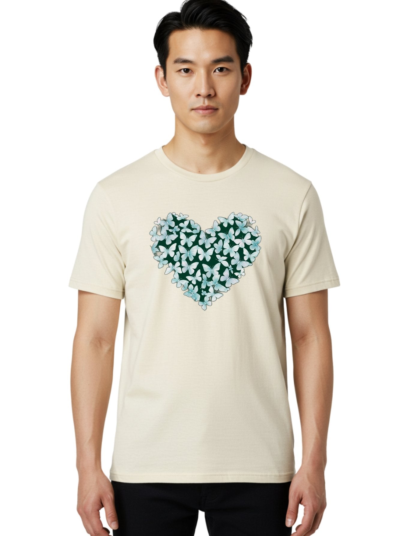 Butterfly-Heart-2 Men'S Graphic Tee, 100% Cotton, Comfortable Casual Summer Wear, Machine Washable, Vintage Camera, Old Camera, Antique Camera, Black Camera, Classic Photography, Photography Equipment, Nostalgic Device, Film Camera, Camera Art Baj361 18